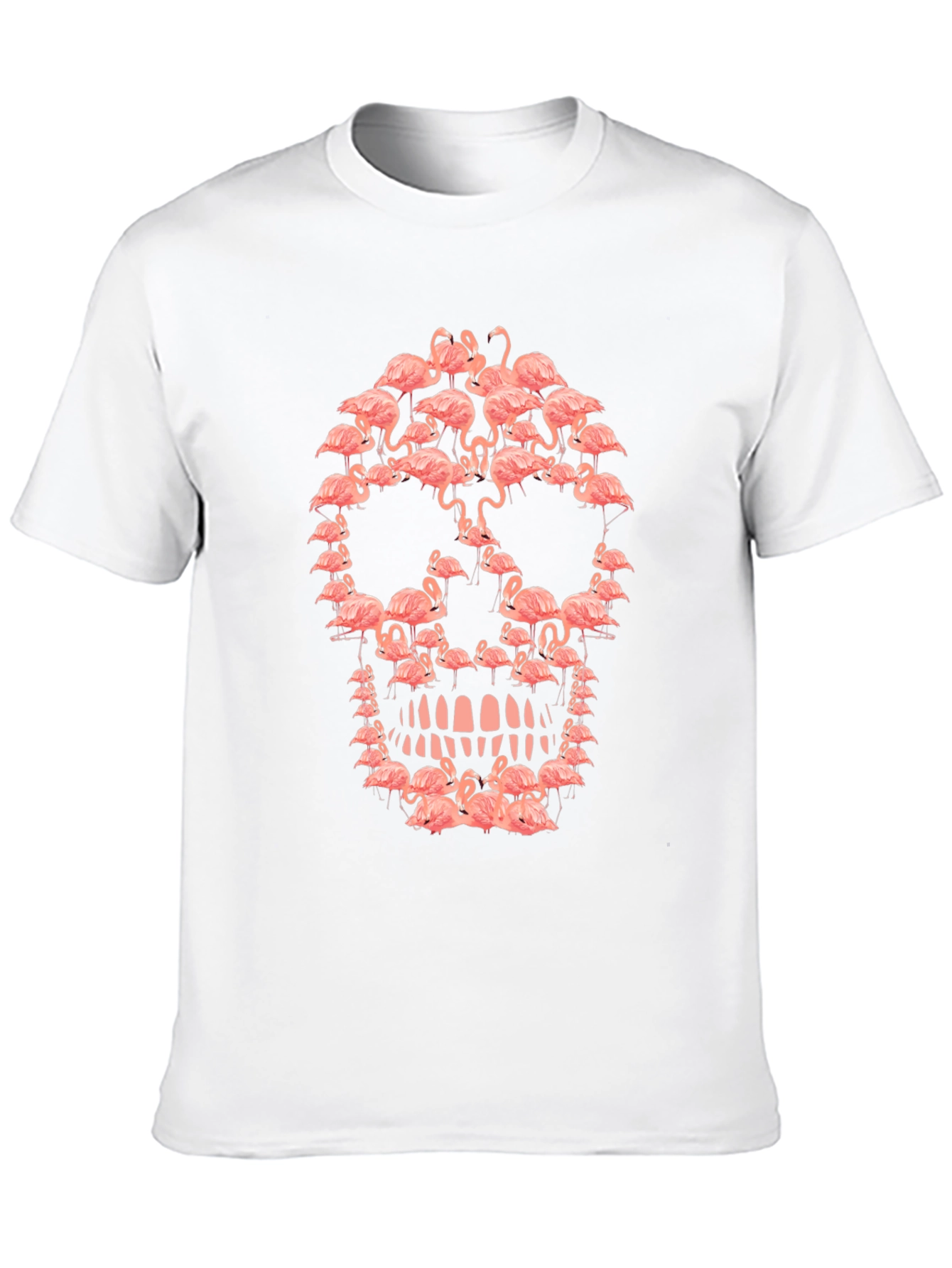Flamingo Skull Graphic Tee - Unique Design