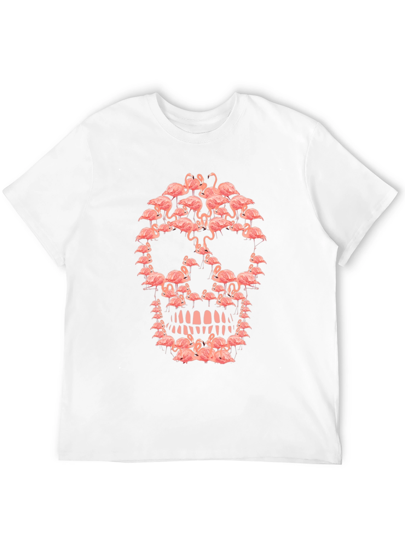 Flamingo Skull Graphic Tee - Unique Design