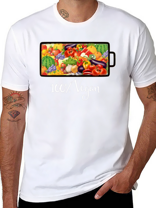 100% Vegan Black Graphic T-Shirt