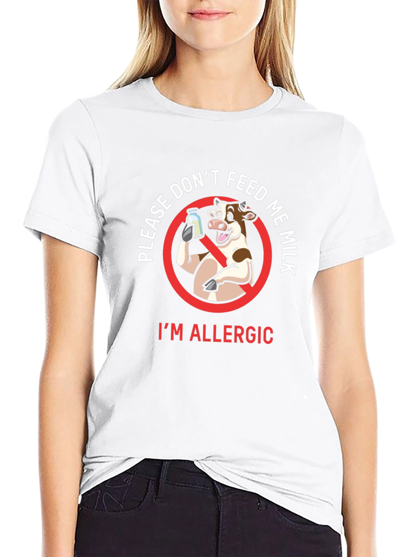 Funny Dont Feed Me Milk Allergy T-Shirt