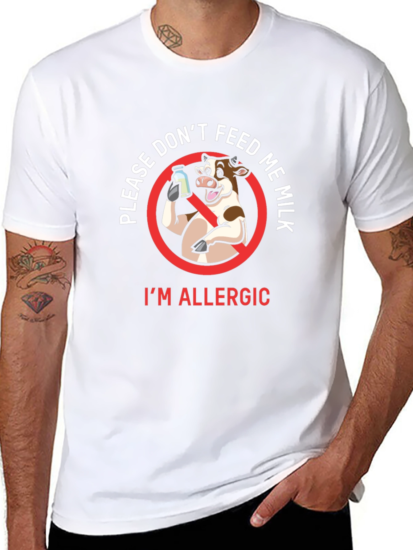Funny Dont Feed Me Milk Allergy T-Shirt