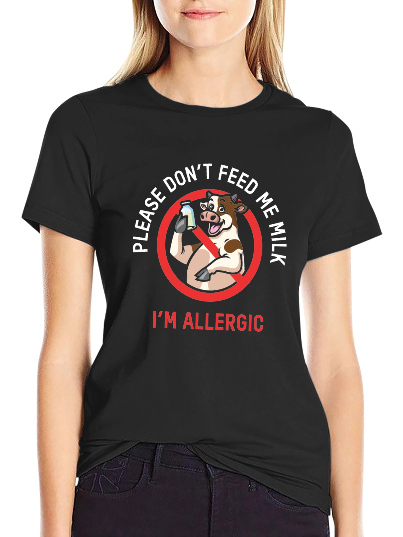 Funny Dont Feed Me Milk Allergy T-Shirt