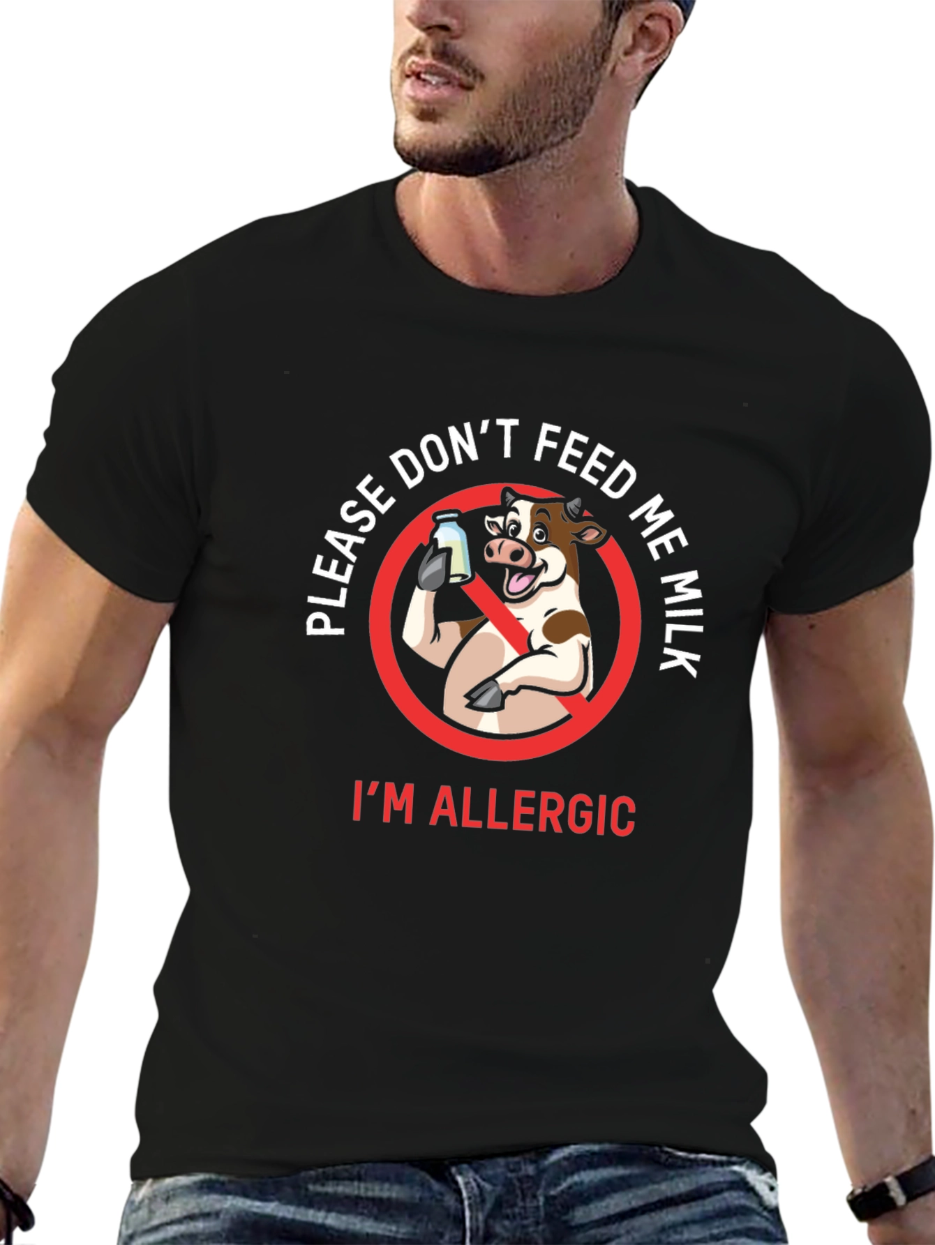Funny Dont Feed Me Milk Allergy T-Shirt