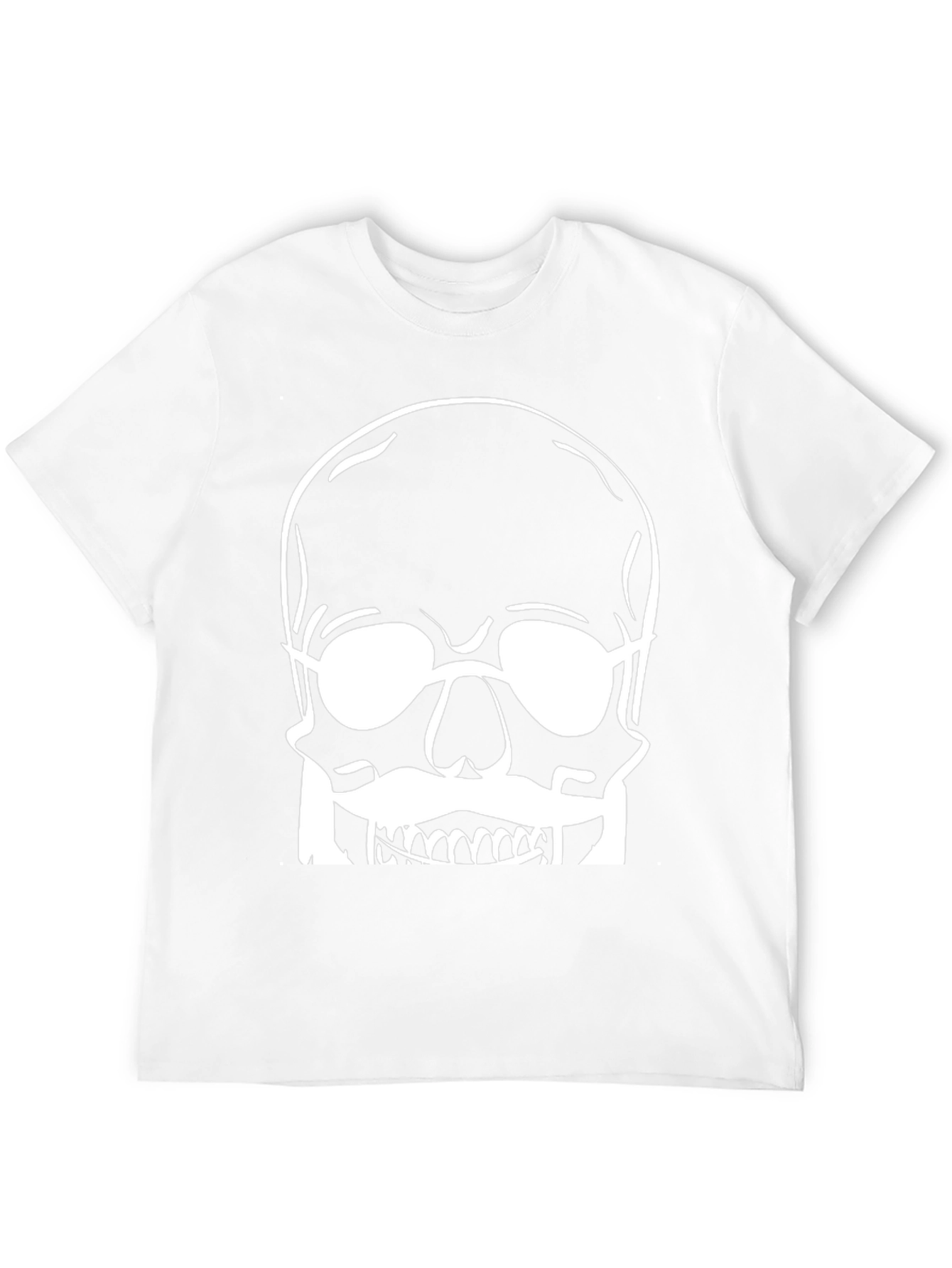 Skull with Glasses Graphic Tee - Modern Black T-Shirt