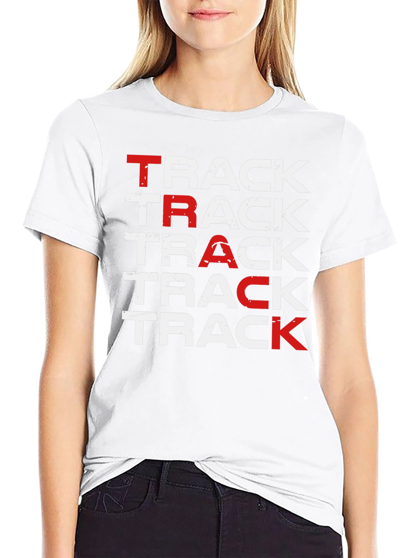 Track Repetition T-Shirt - Bold Design Comfortable Fit