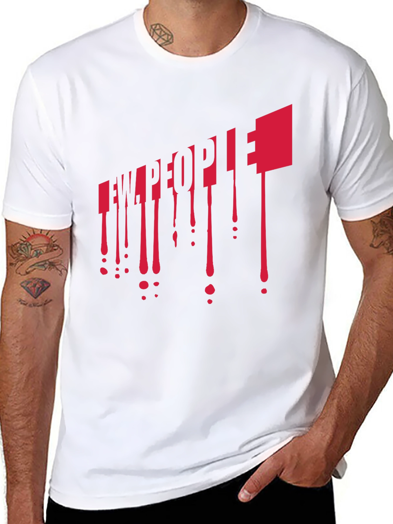 Few People Graphic Print Black T-Shirt