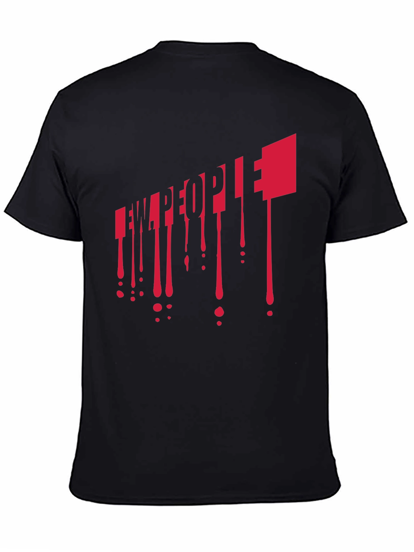 Few People Graphic Print Black T-Shirt