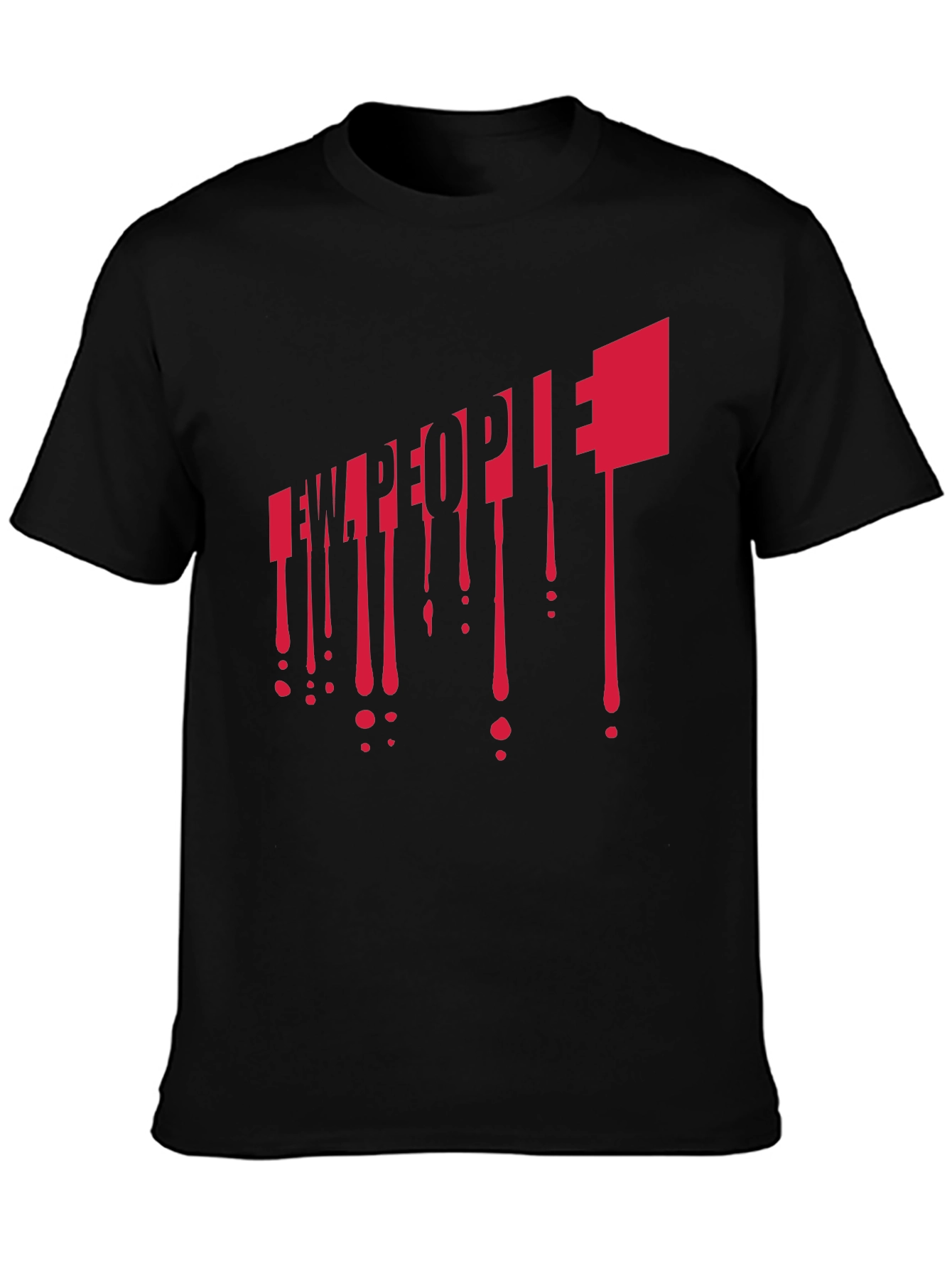 Few People Graphic Print Black T-Shirt