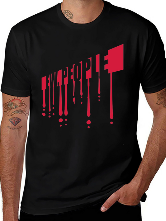 Few People Graphic Print Black T-Shirt