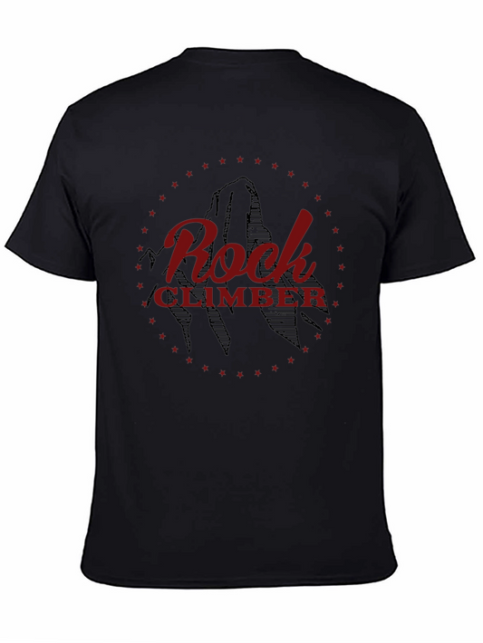 Rock Climber Graphic T-Shirt - Black Cotton Tee