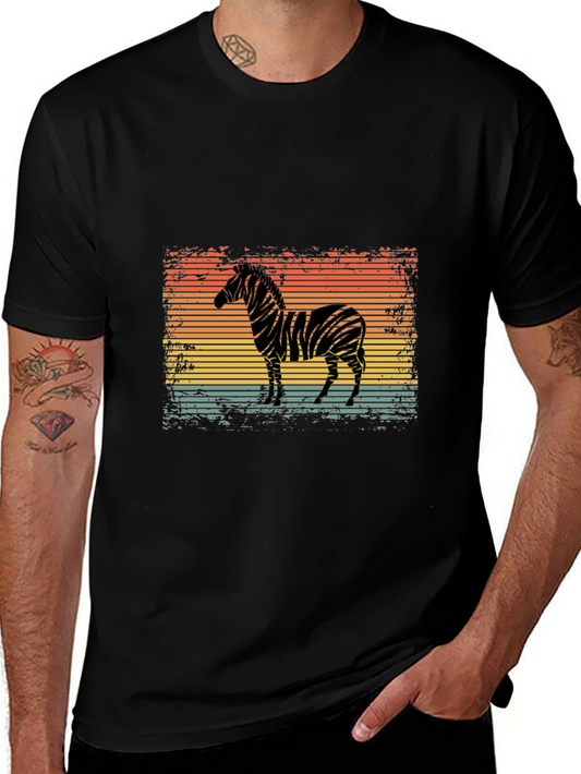 Retro Zebra Graphic T-Shirt - Cool Animal Design