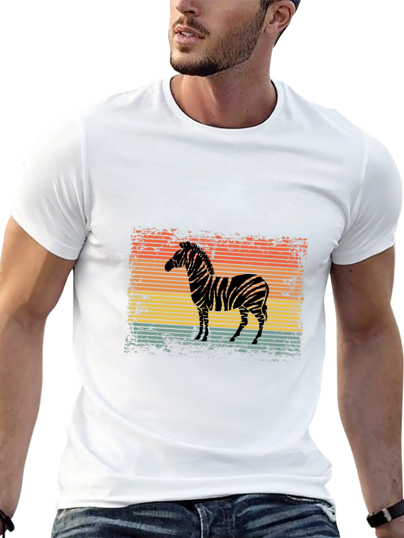 Retro Zebra Graphic T-Shirt - Cool Animal Design