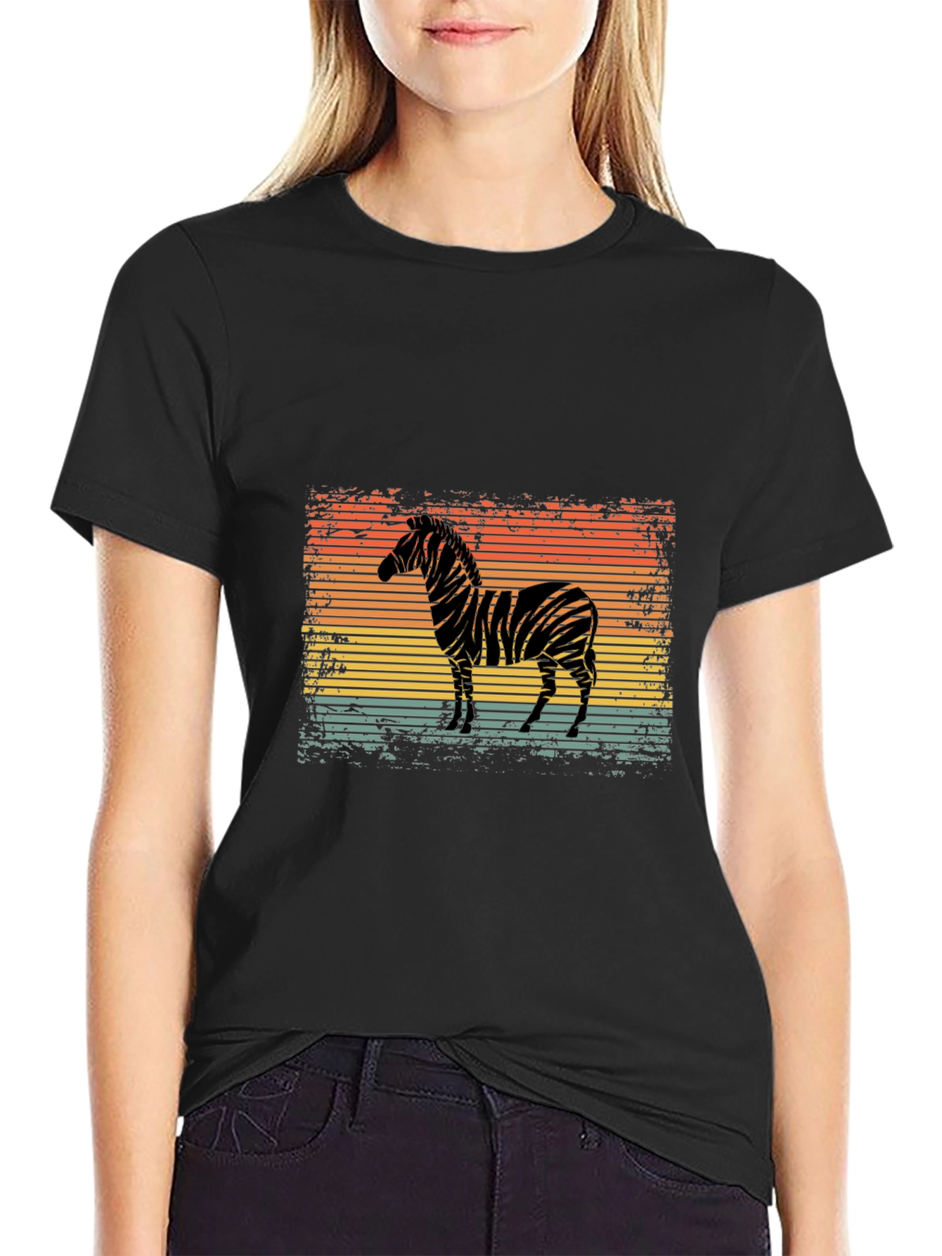 Retro Zebra Graphic T-Shirt - Cool Animal Design