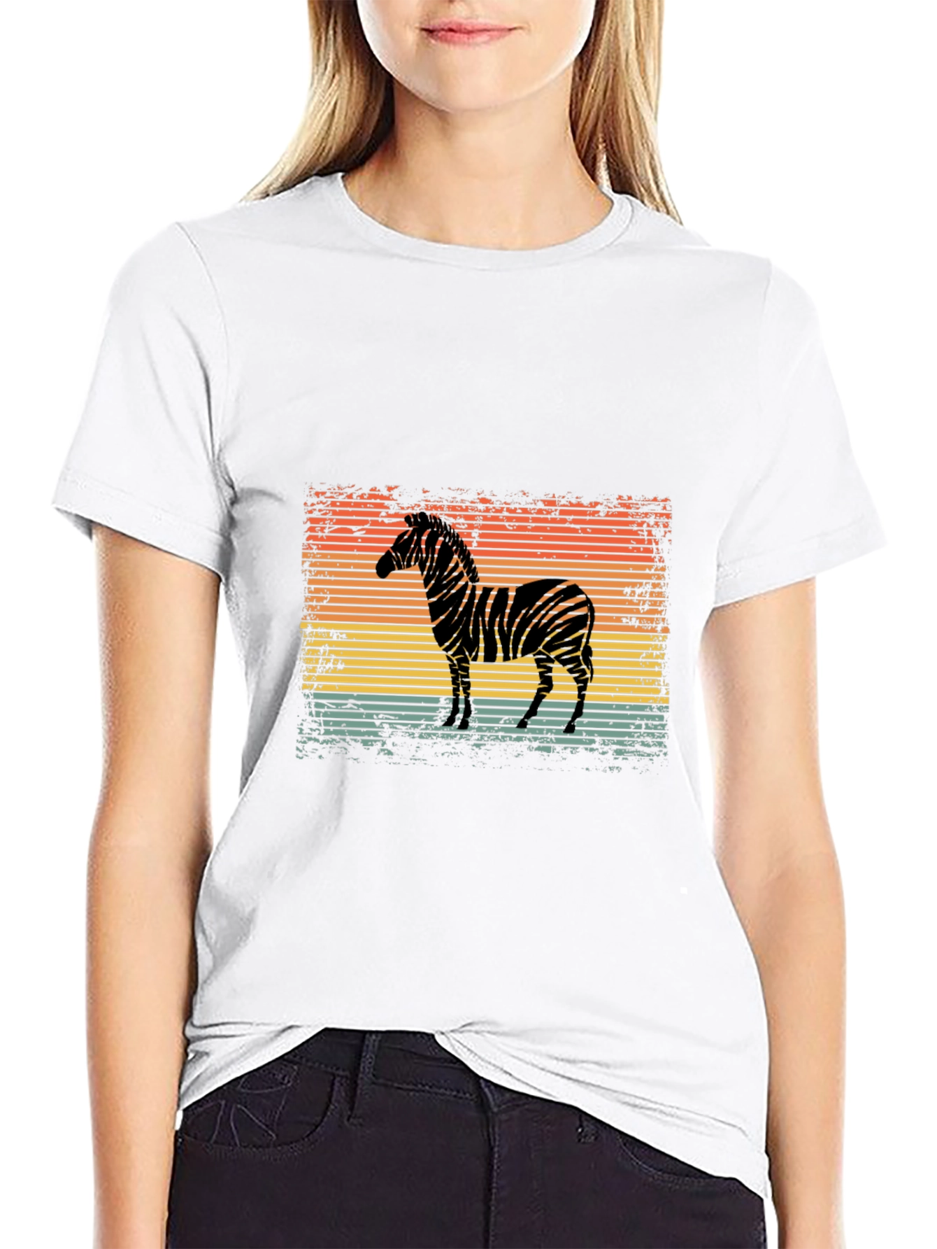 Retro Zebra Graphic T-Shirt - Cool Animal Design