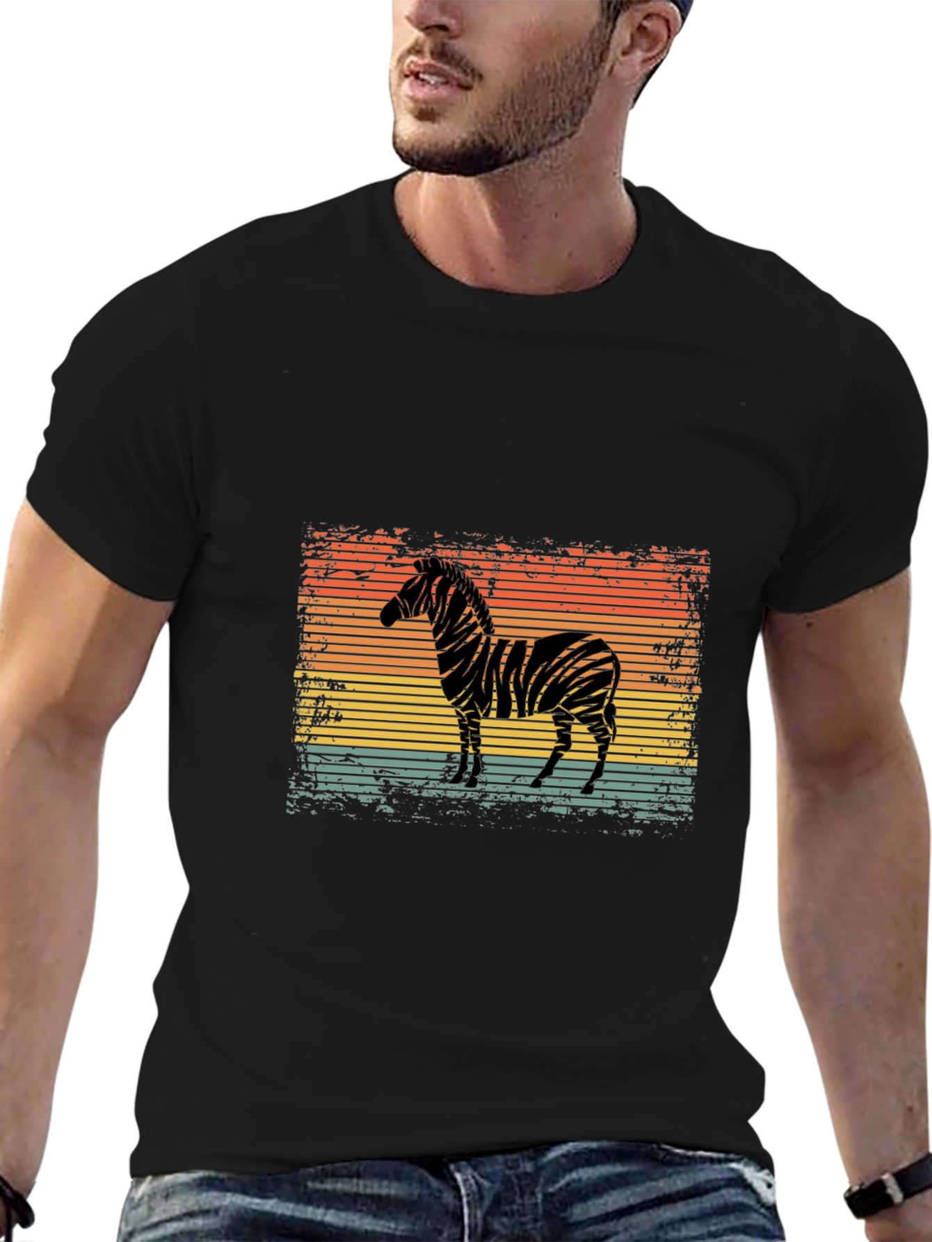 Retro Zebra Graphic T-Shirt - Cool Animal Design