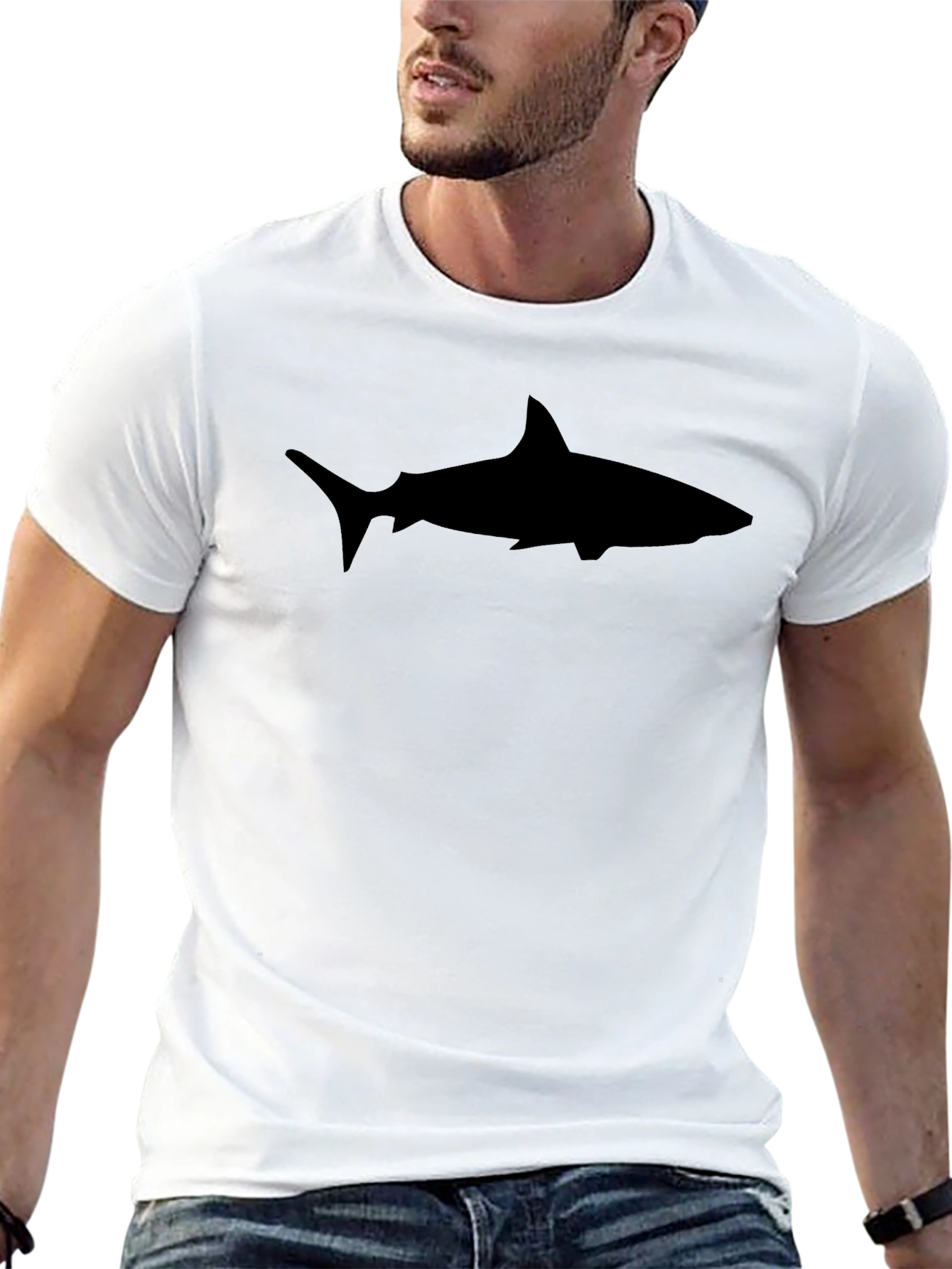 Shark Silhouette Black T-Shirt