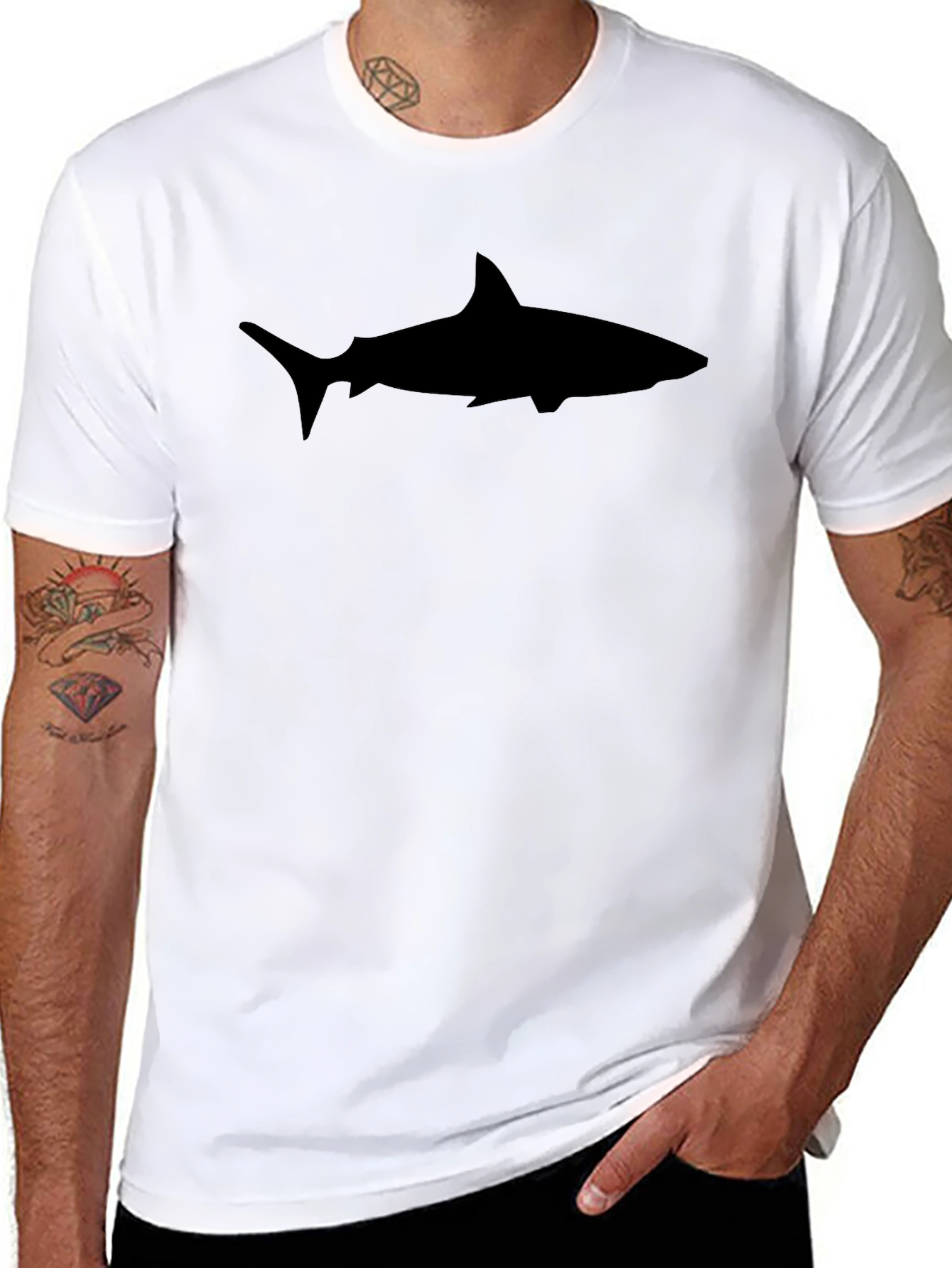 Shark Silhouette Black T-Shirt
