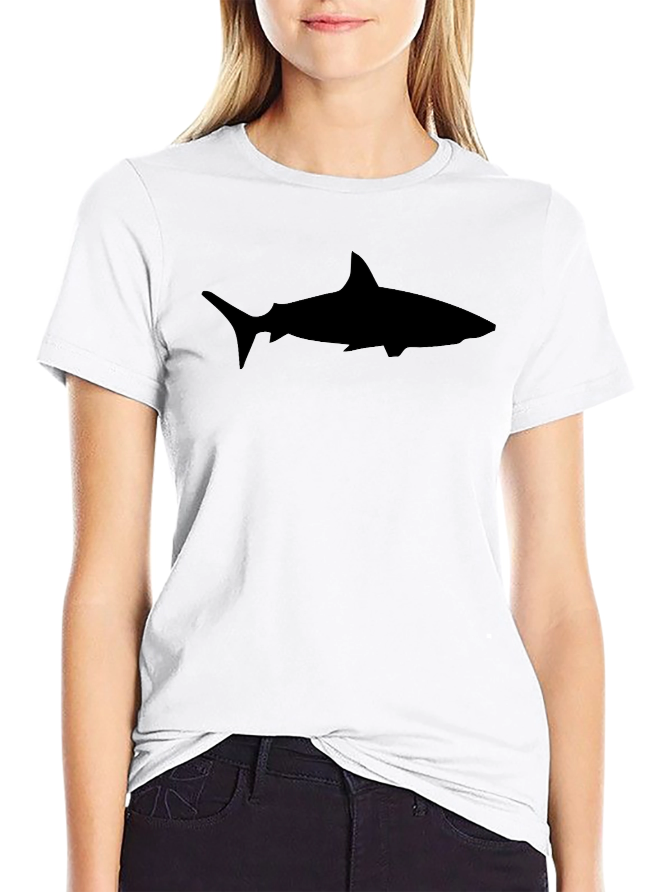 Shark Silhouette Black T-Shirt