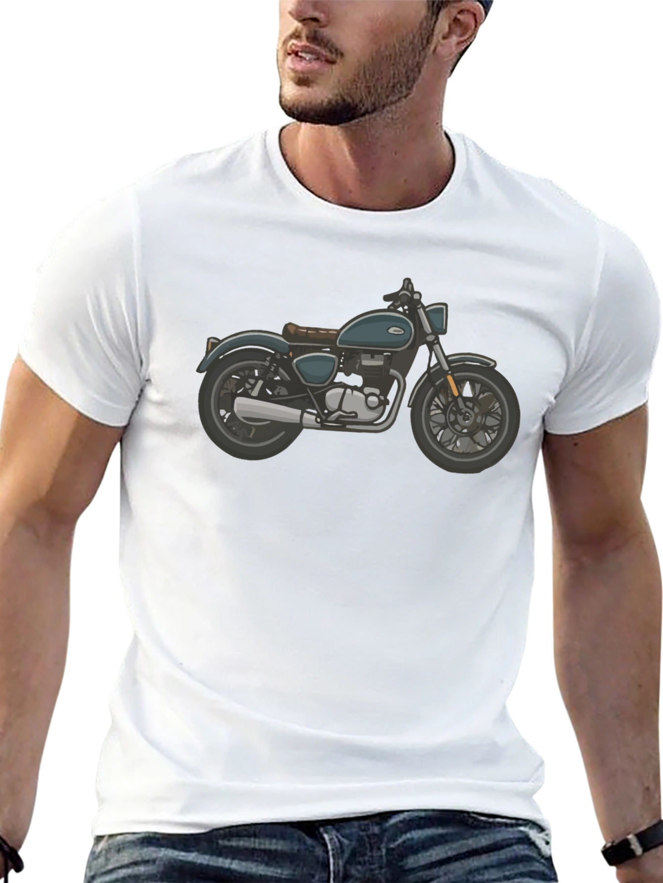 Motorcycle Graphic Black T-Shirt