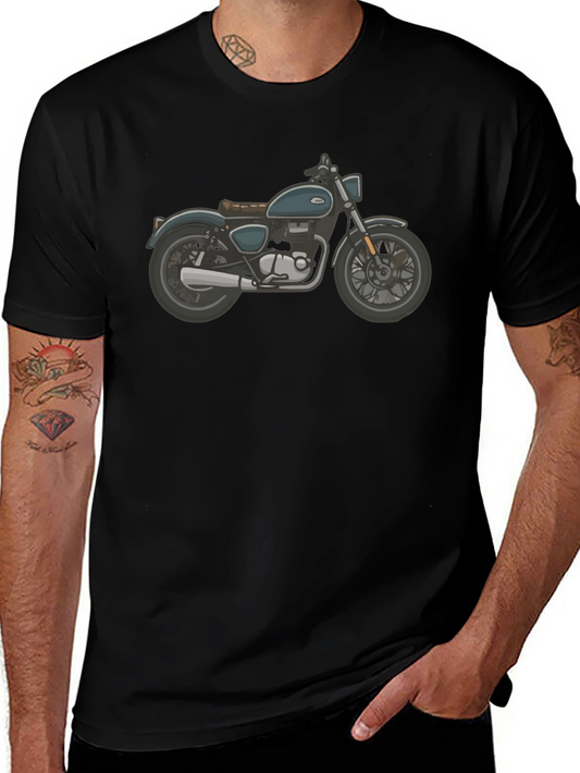 Motorcycle Graphic Black T-Shirt