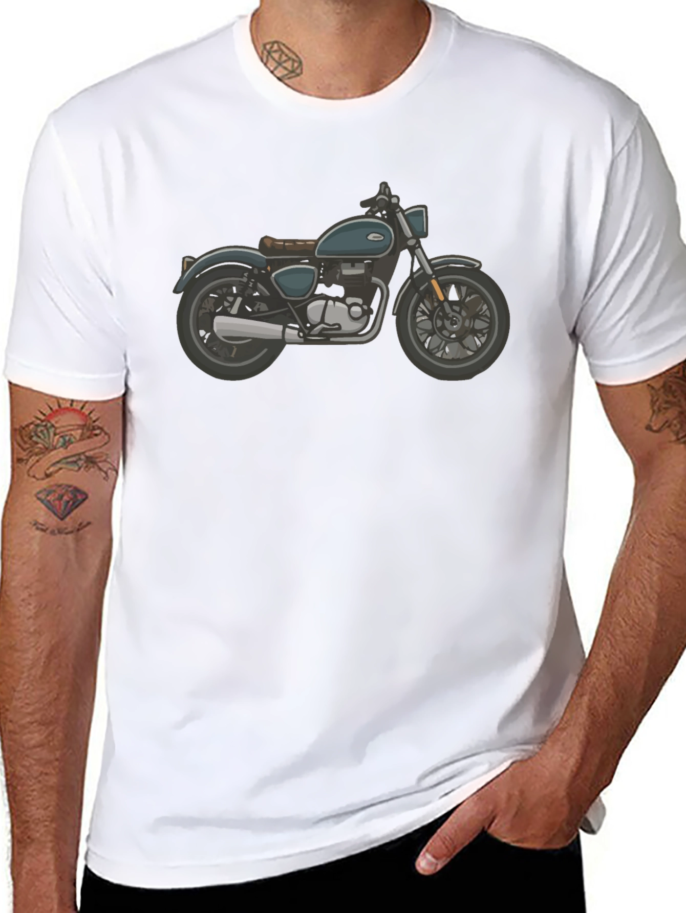 Motorcycle Graphic Black T-Shirt