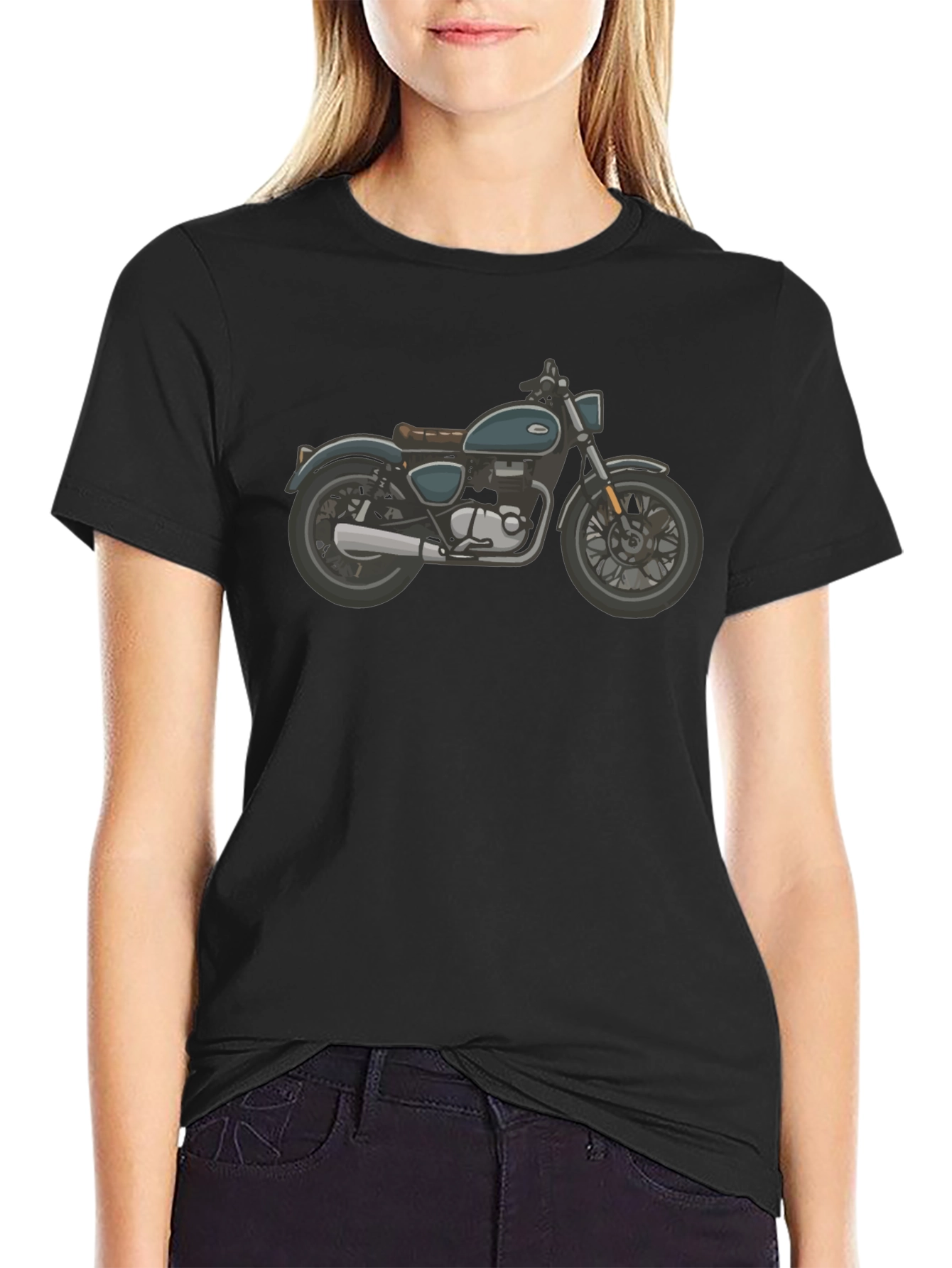 Motorcycle Graphic Black T-Shirt