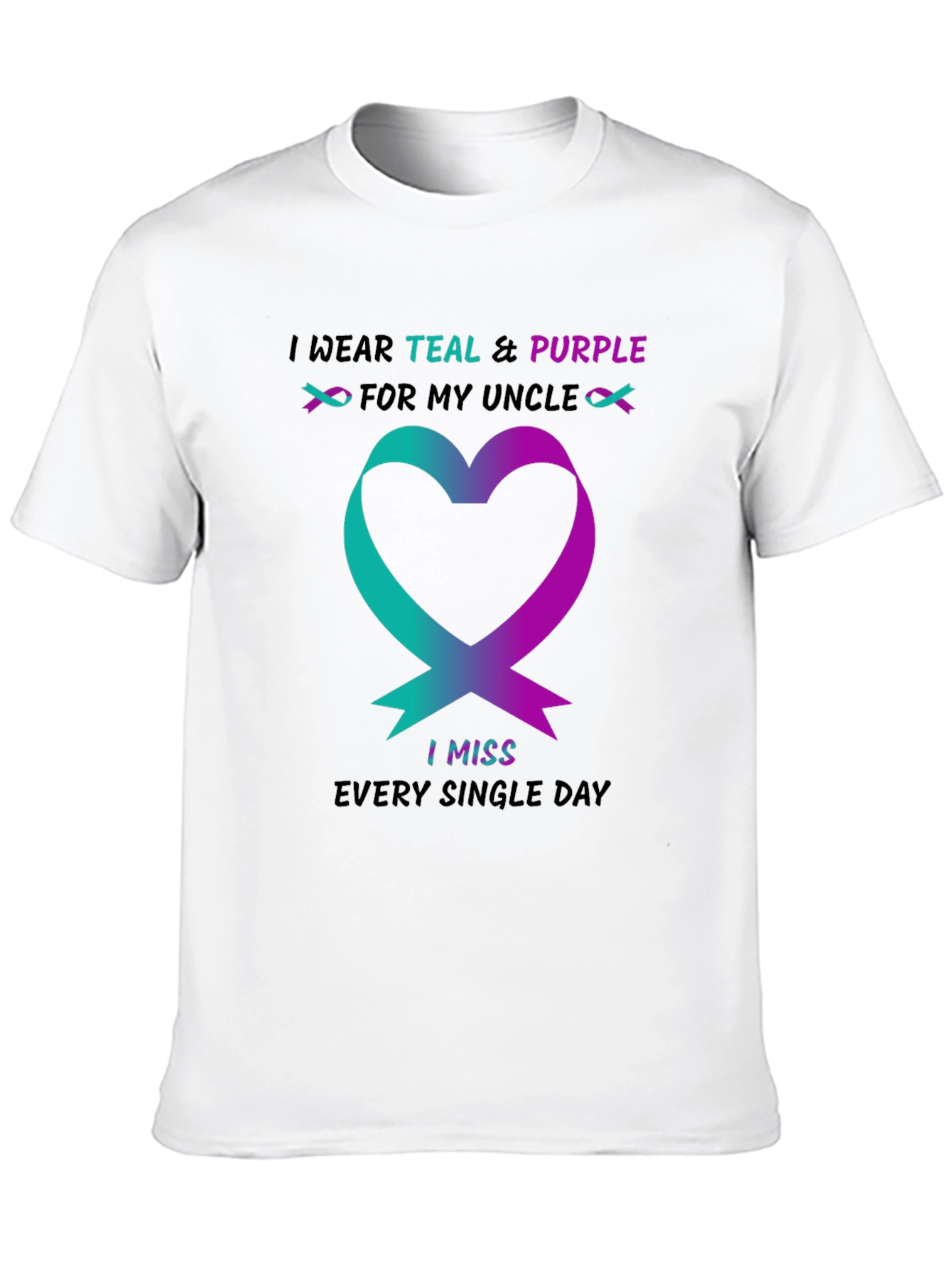 Teal and Purple Uncle Remembrance T-Shirt