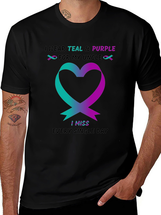 Teal and Purple Uncle Remembrance T-Shirt