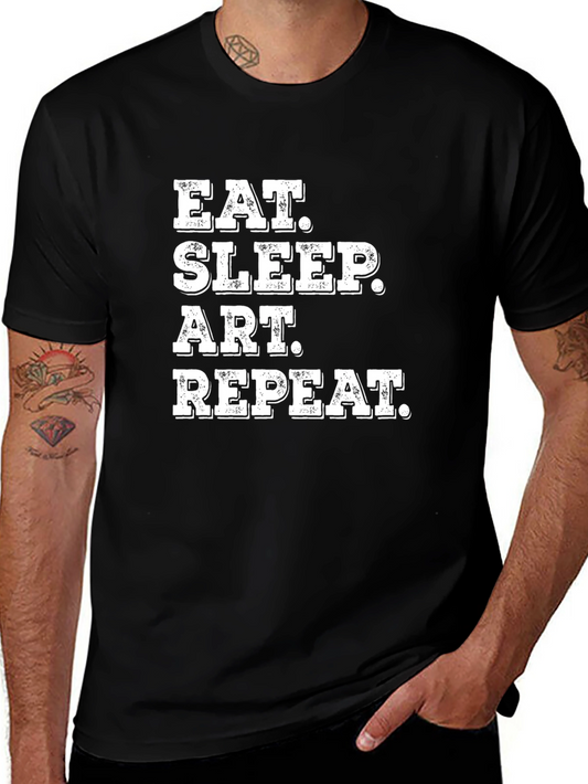 Eat Sleep Art Repeat Black T-Shirt
