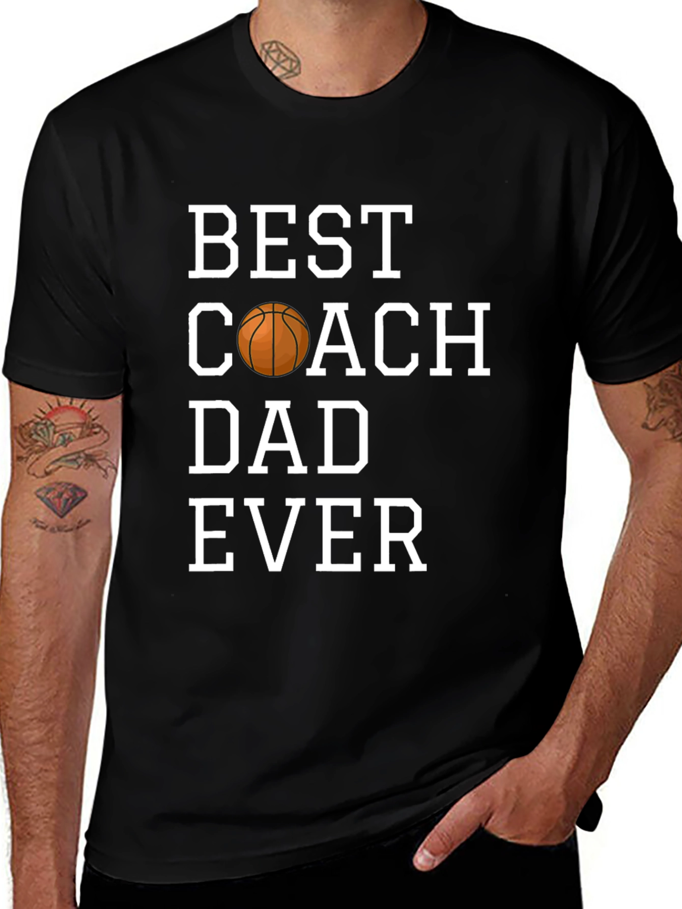 Best Coach Dad Ever T-Shirt - Basketball Graphic Tee