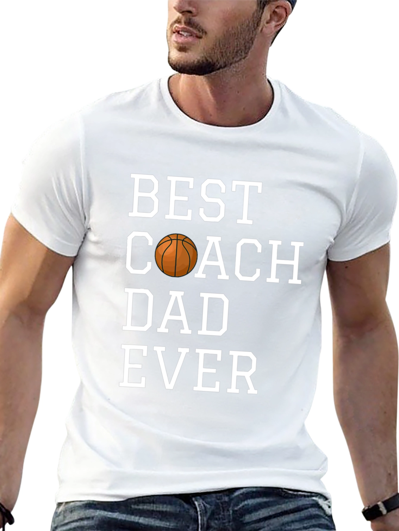 Best Coach Dad Ever T-Shirt - Basketball Graphic Tee
