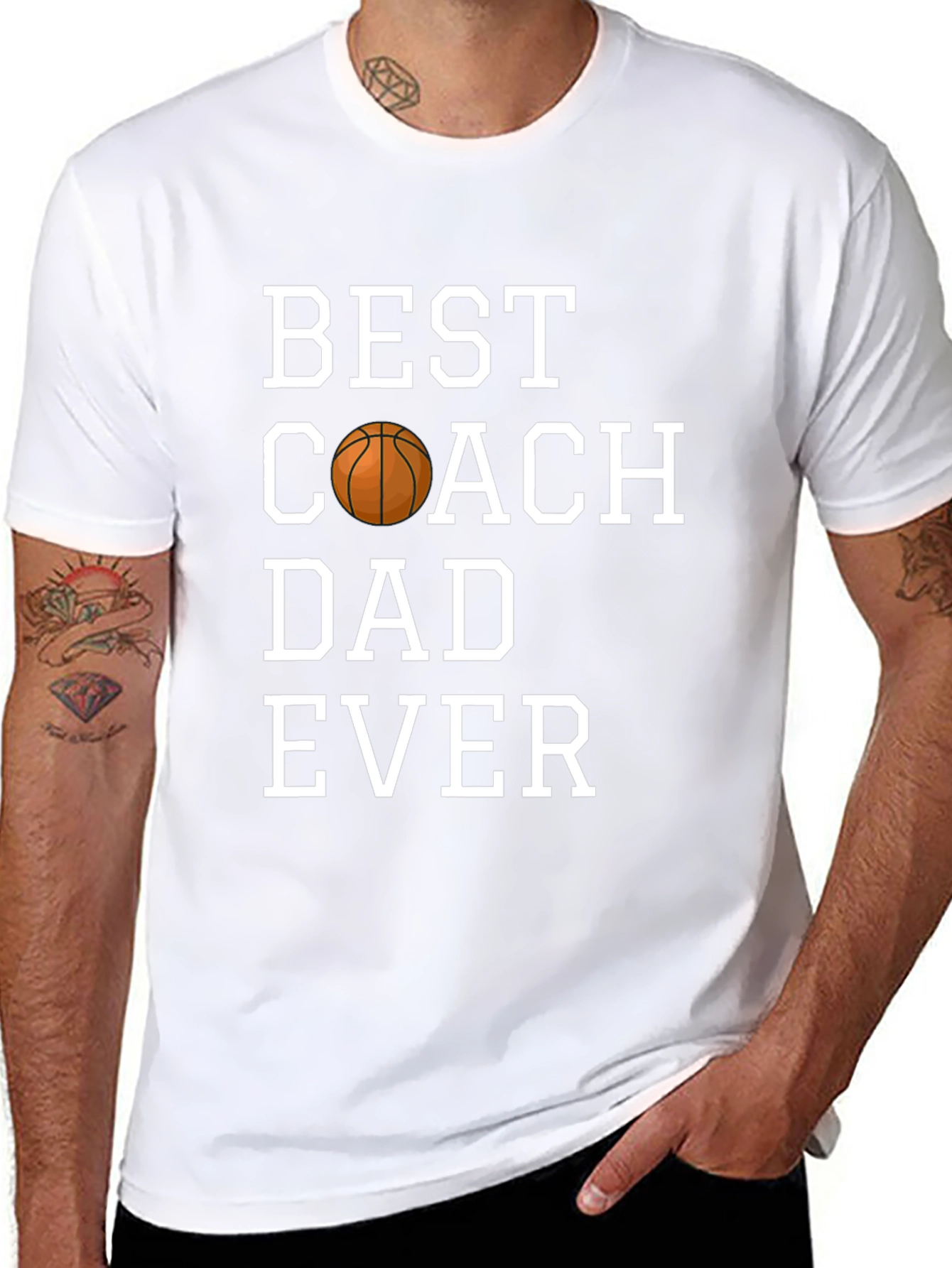 Best Coach Dad Ever T-Shirt - Basketball Graphic Tee