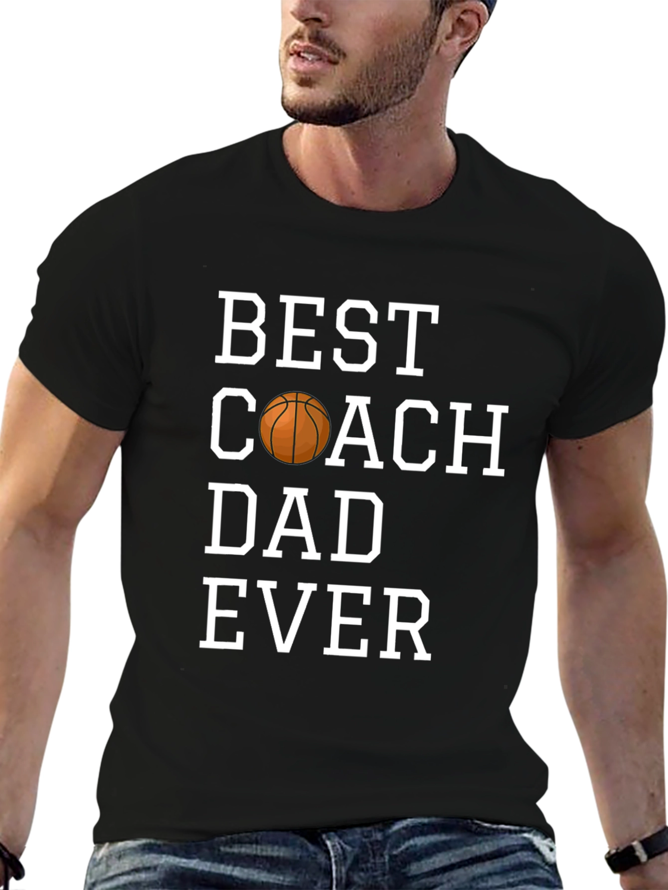 Best Coach Dad Ever T-Shirt - Basketball Graphic Tee