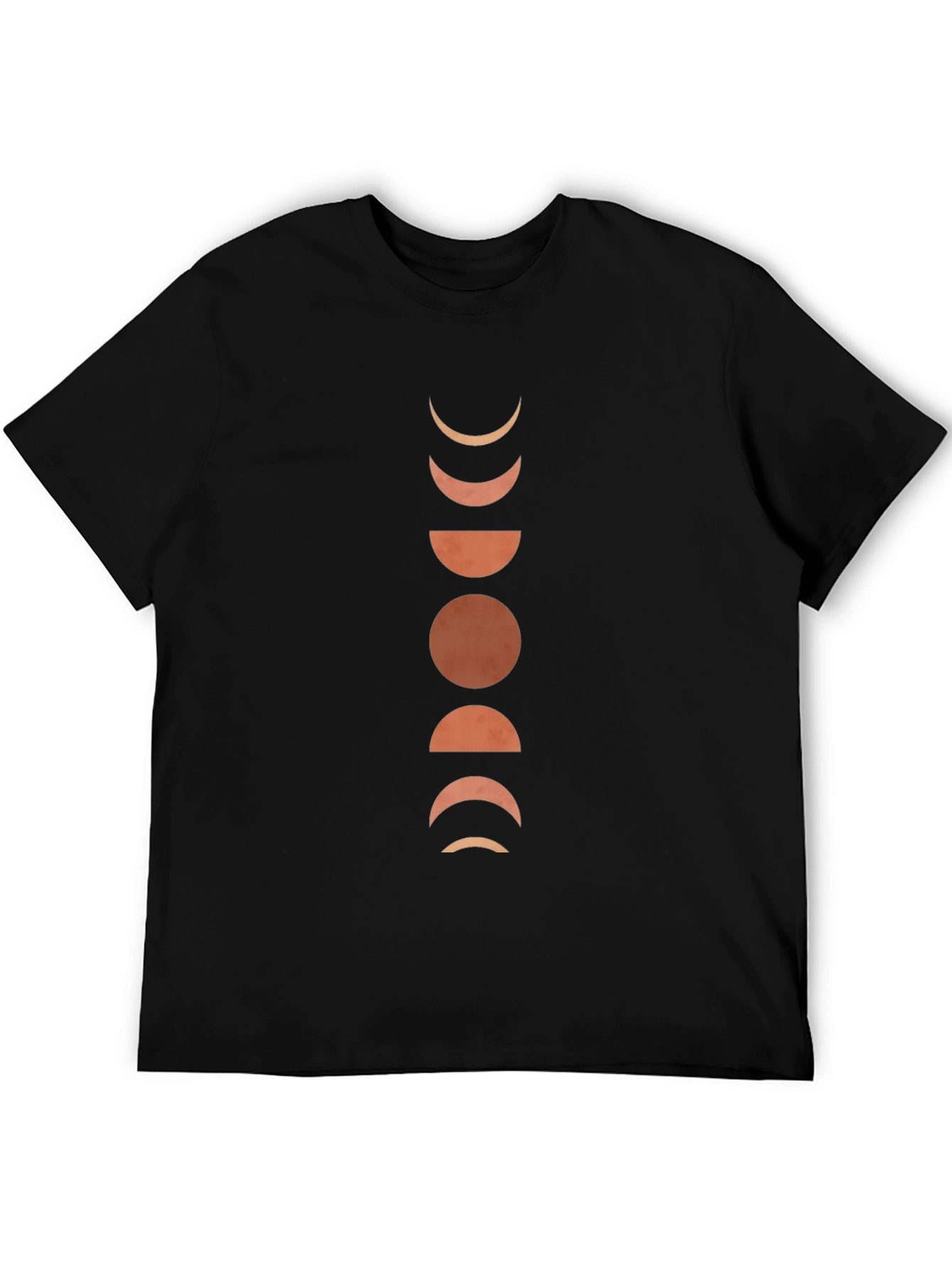Mens Black Moon Phases Graphic Tee