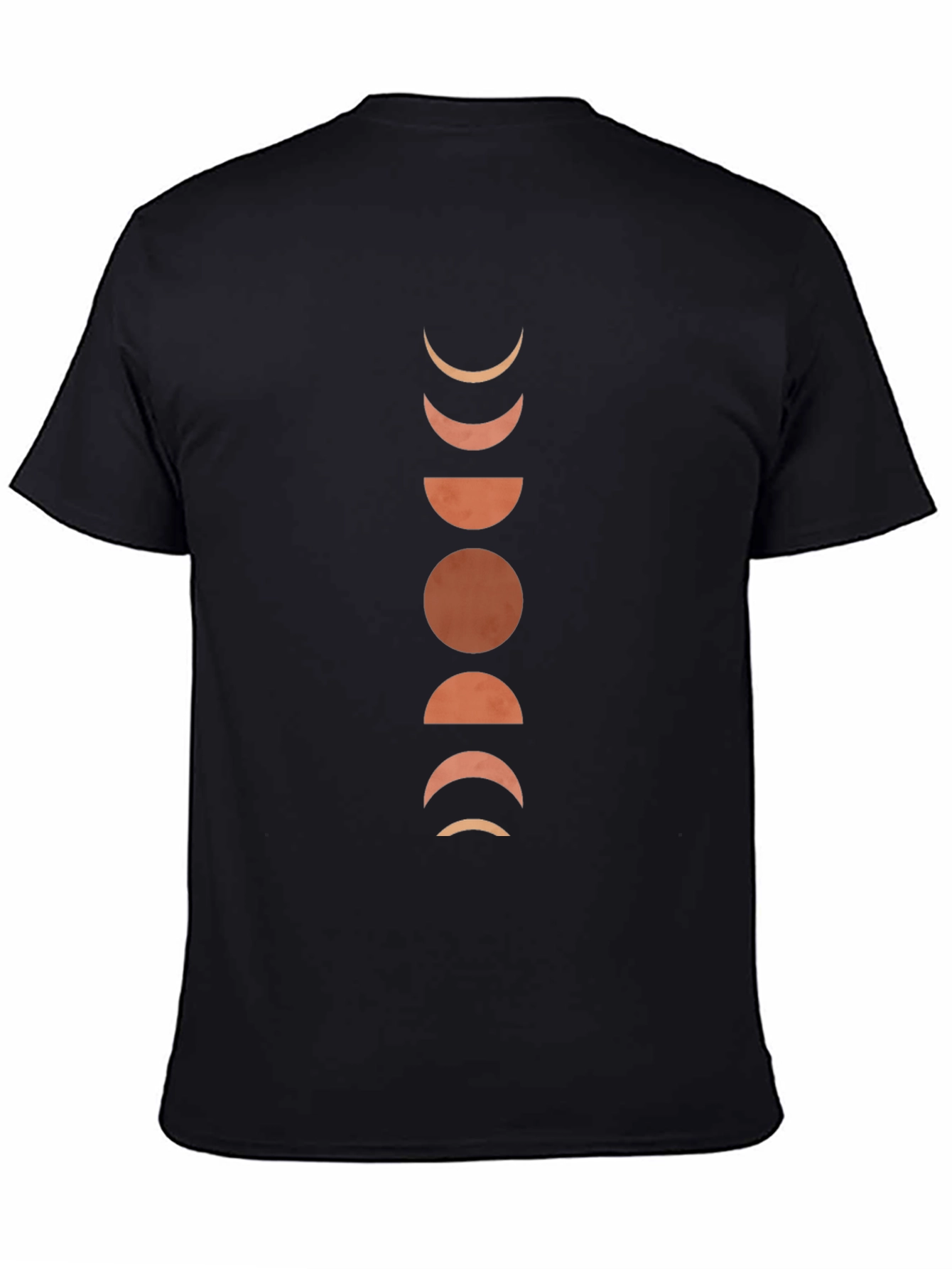 Mens Black Moon Phases Graphic Tee