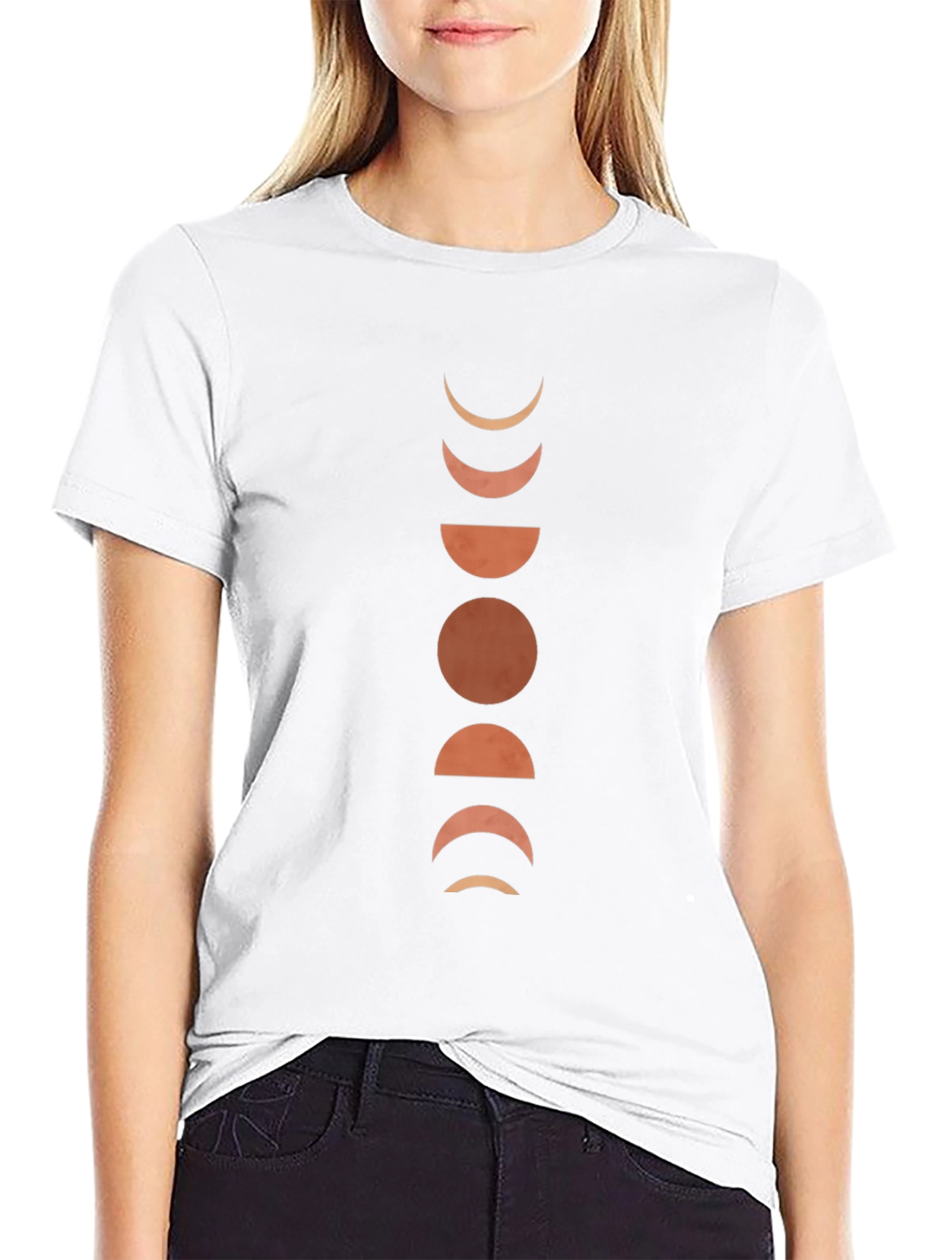 Mens Black Moon Phases Graphic Tee