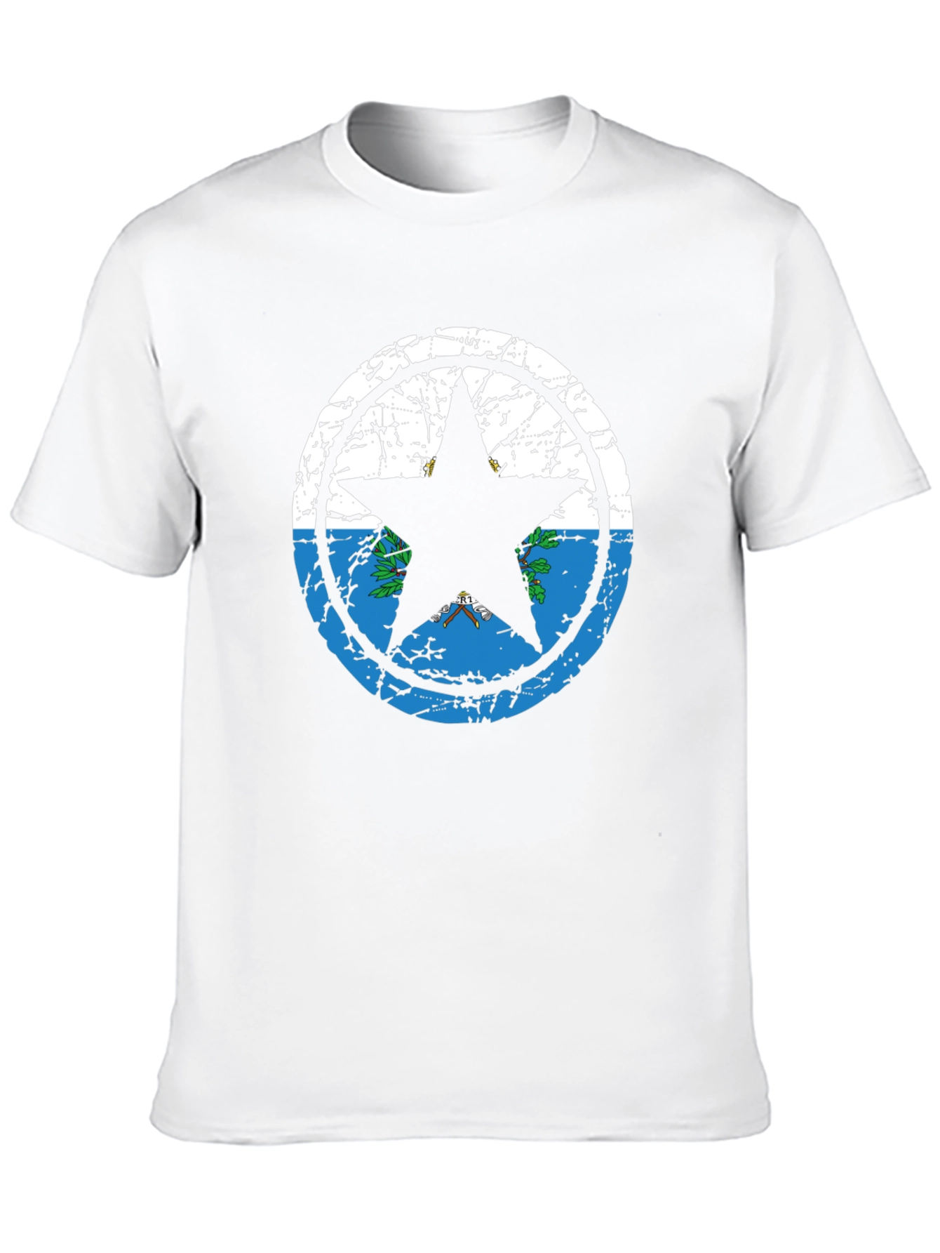 San Marino Flag Star Graphic Black T-Shirt