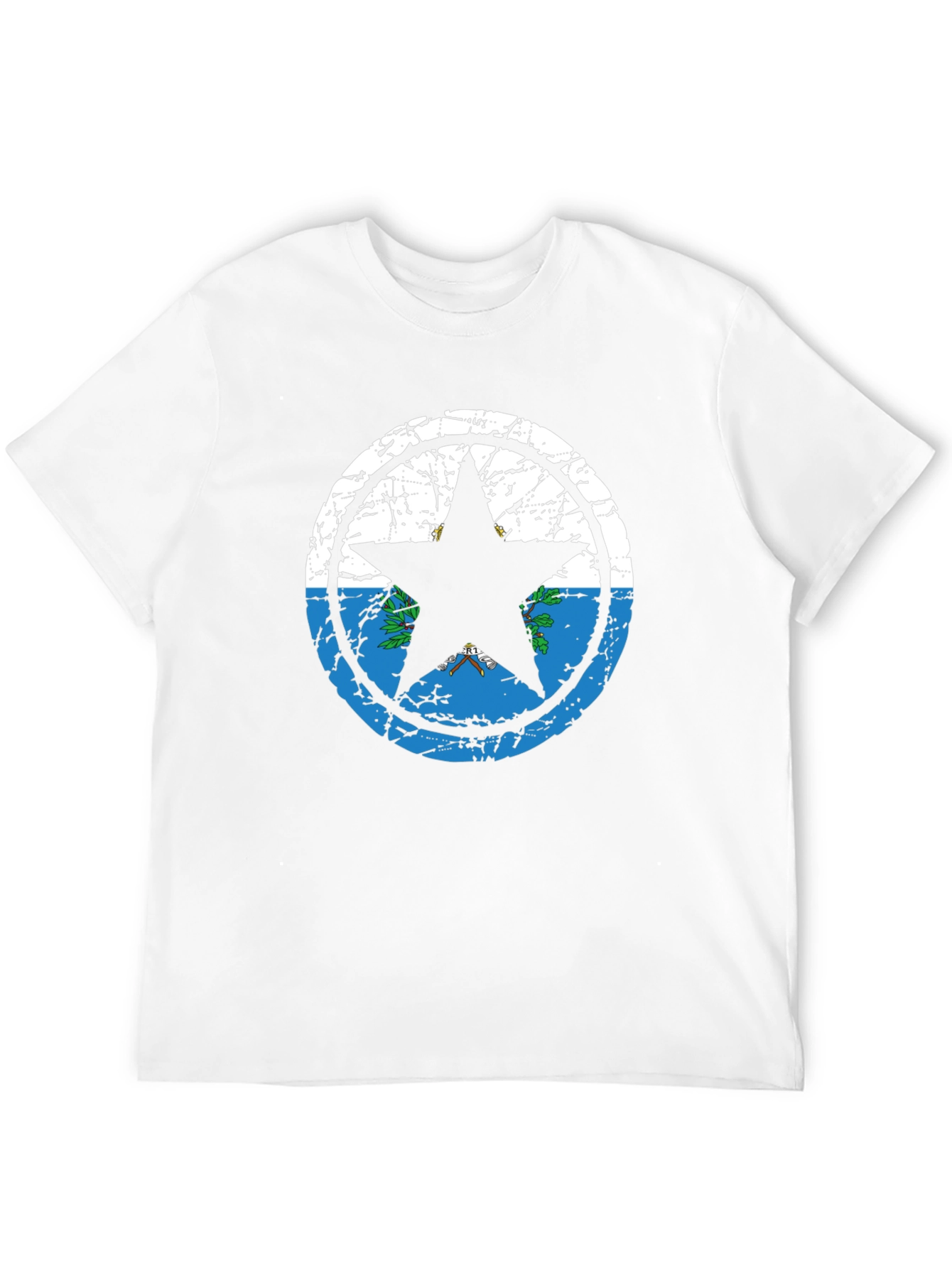 San Marino Flag Star Graphic Black T-Shirt