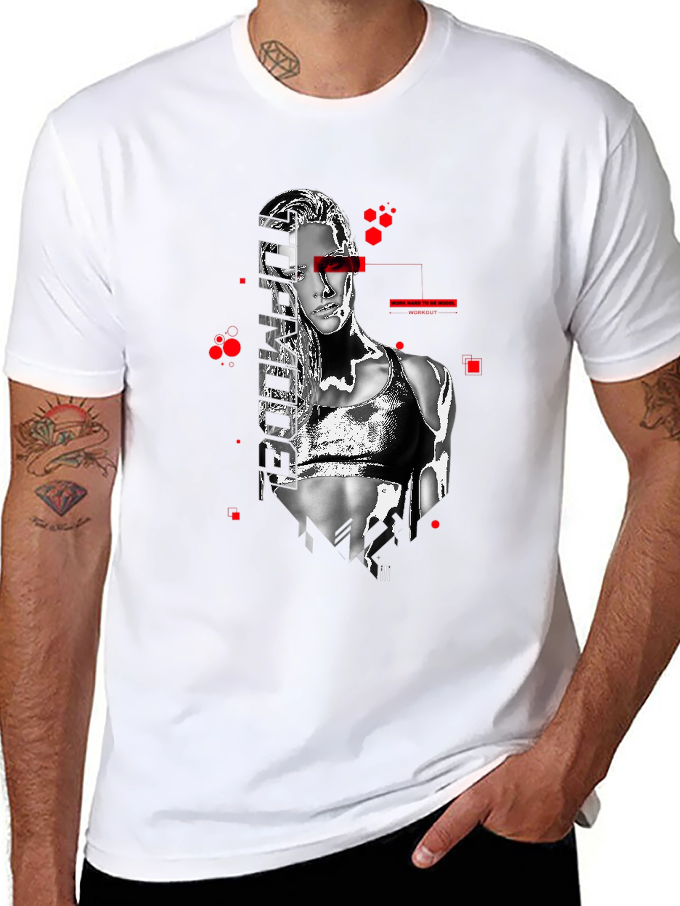 Cyberpunk Woman Graphic Tee - Black