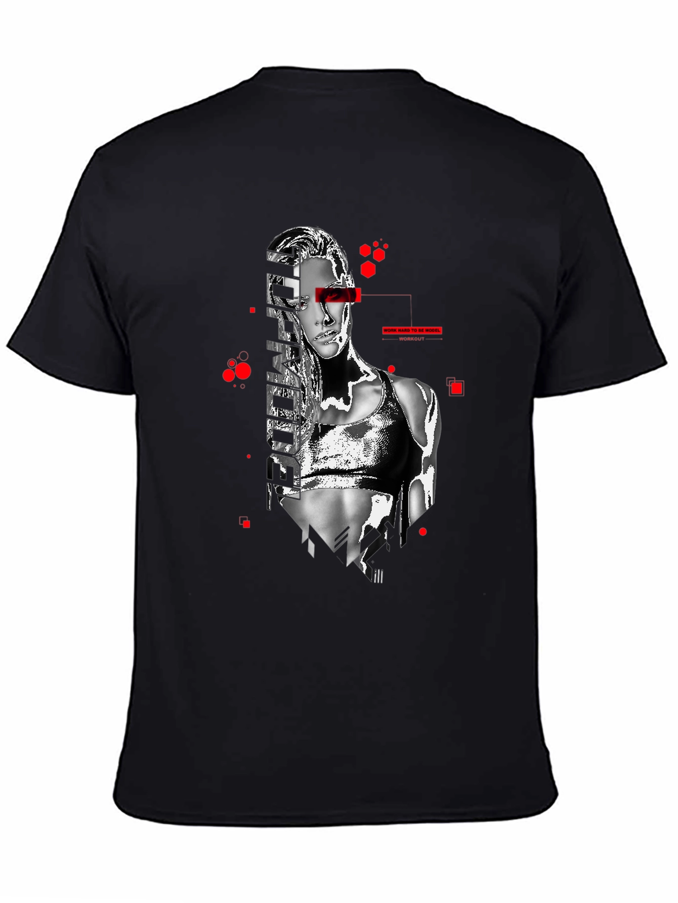 Cyberpunk Woman Graphic Tee - Black