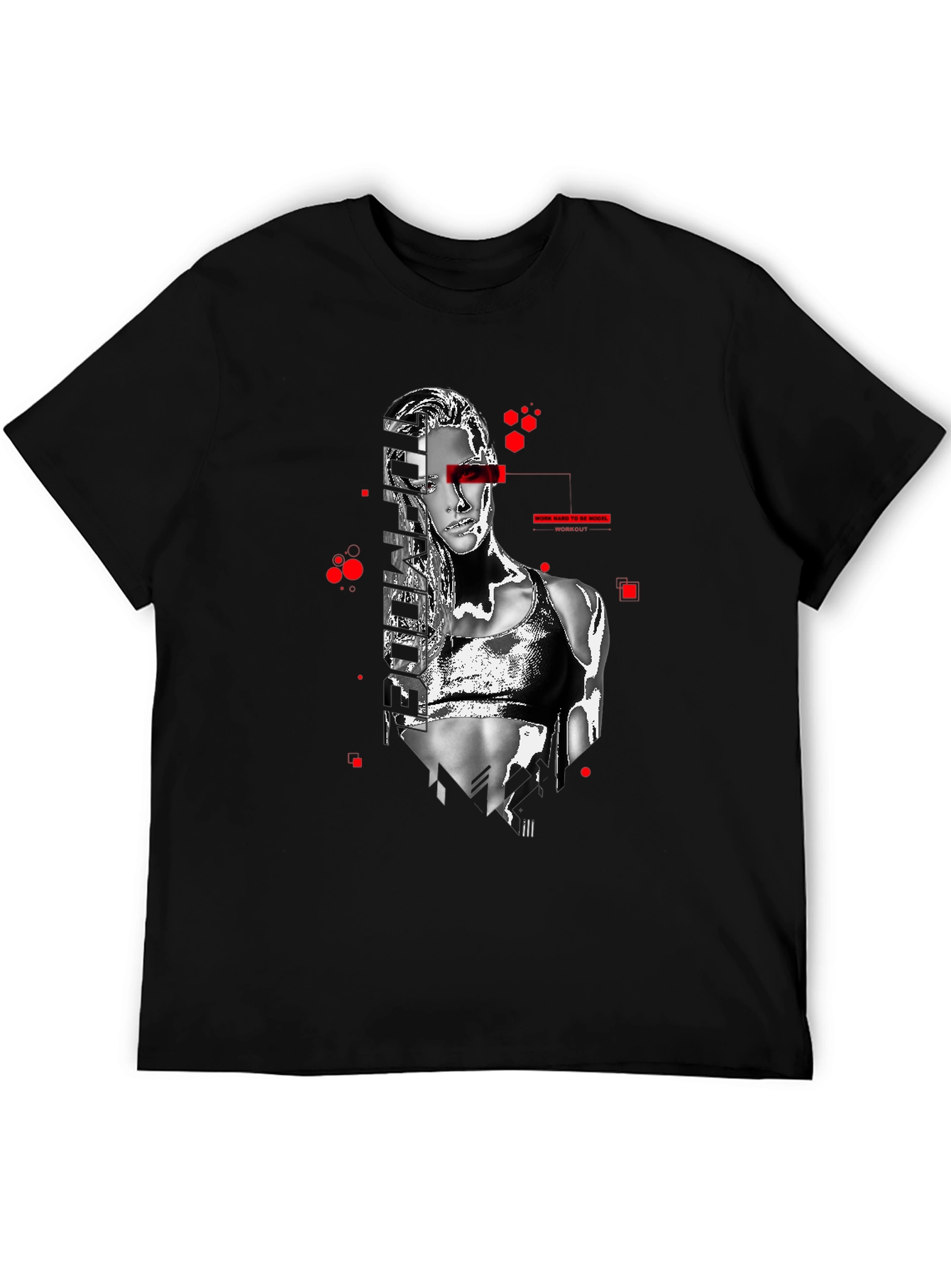 Cyberpunk Woman Graphic Tee - Black