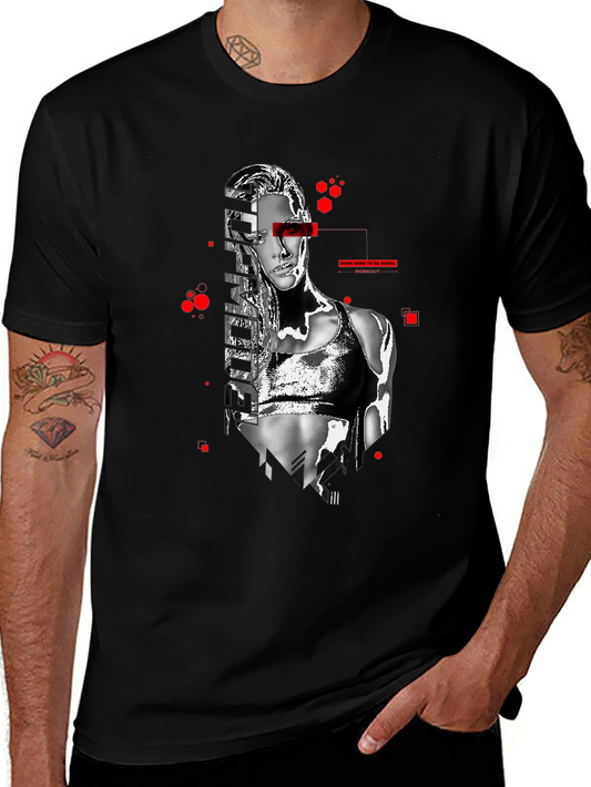 Cyberpunk Woman Graphic Tee - Black
