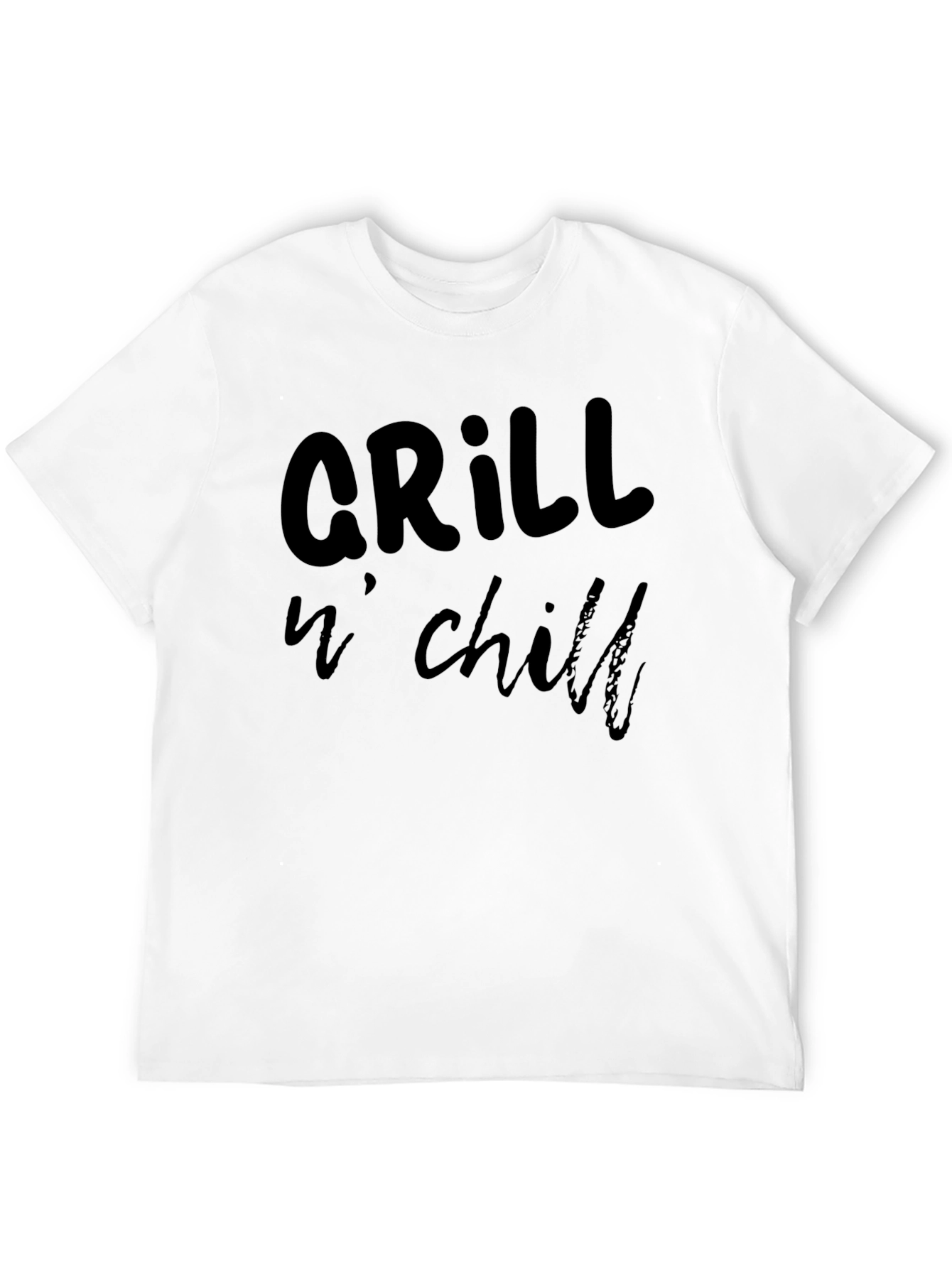 Grill n Chill Mens Black Graphic T-Shirt