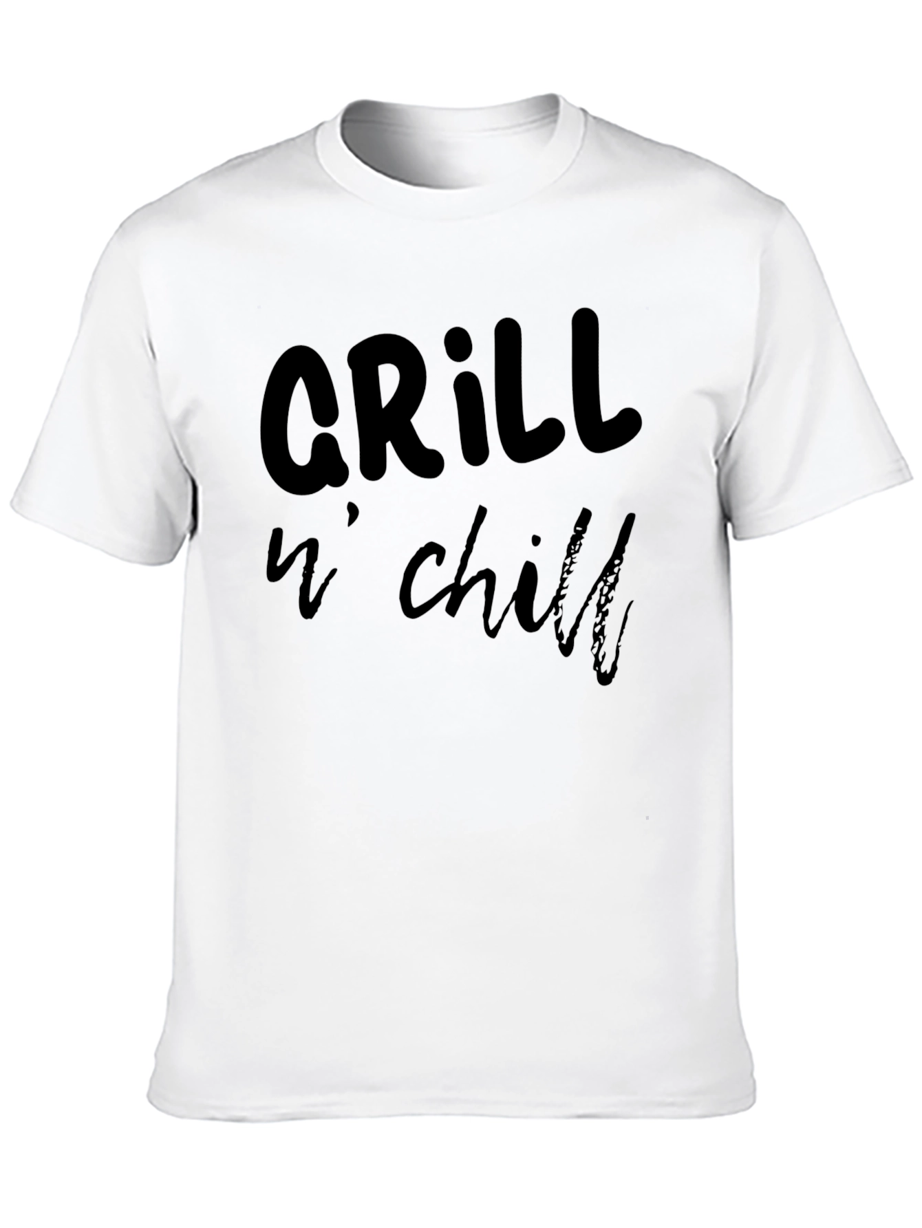 Grill n Chill Mens Black Graphic T-Shirt