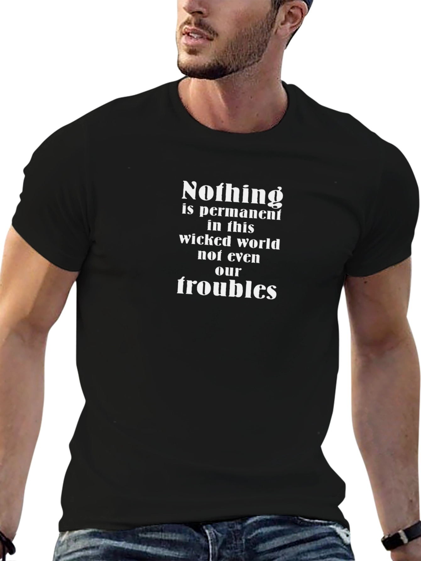 Nothing is Permanent Graphic T-Shirt - Black