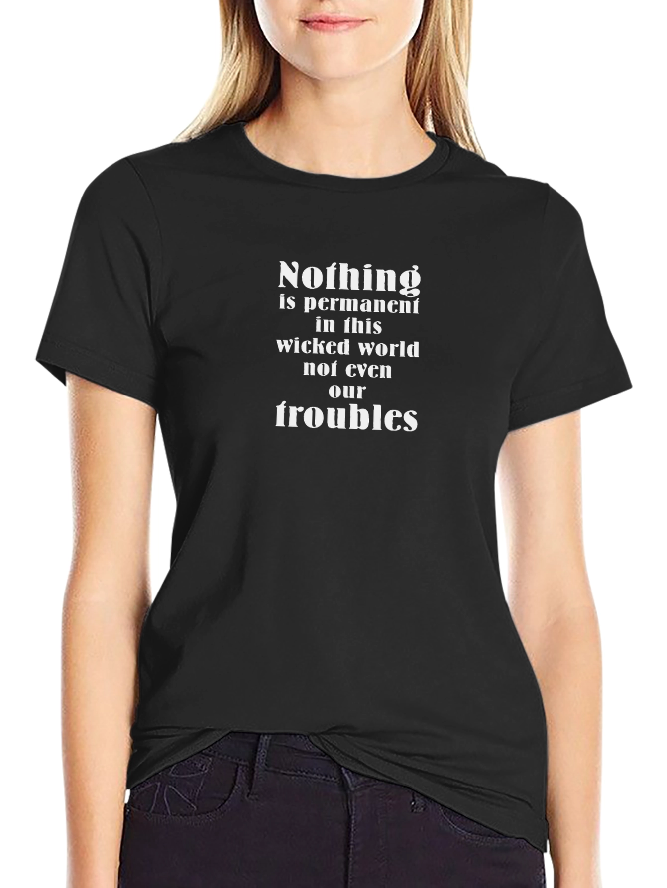 Nothing is Permanent Graphic T-Shirt - Black