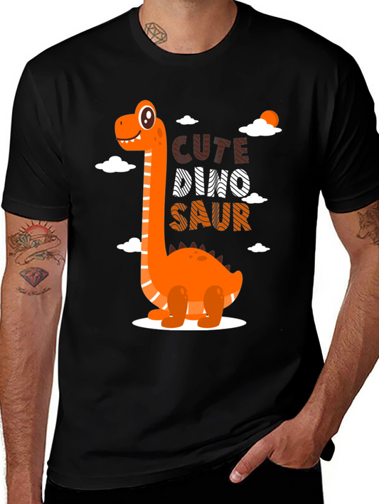 Cute Dino-Saur Black Graphic T-Shirt