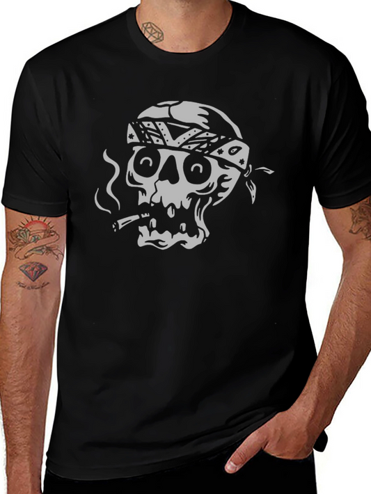 Skull Bandana Graphic Tee - Rocker Style