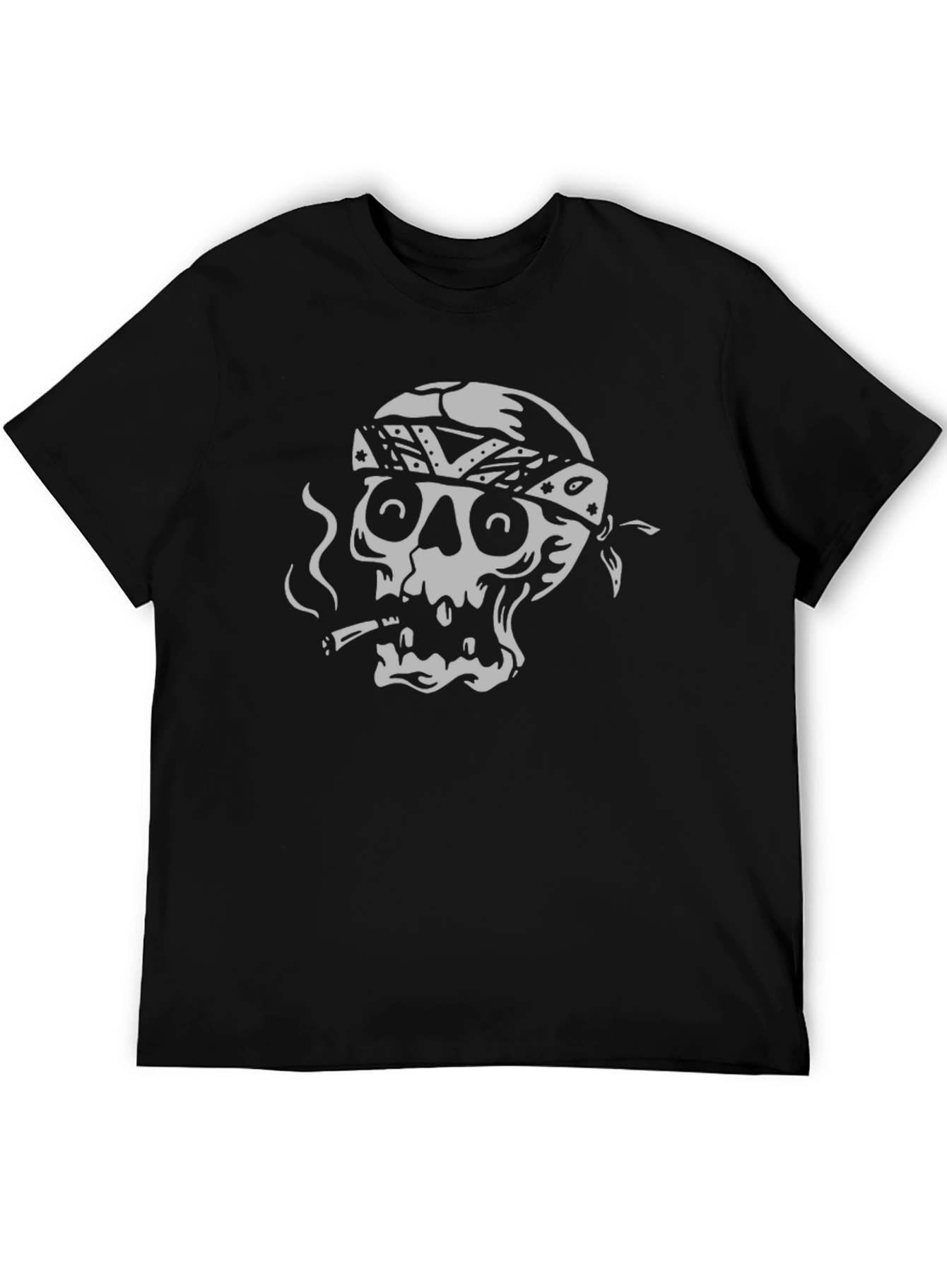 Skull Bandana Graphic Tee - Rocker Style