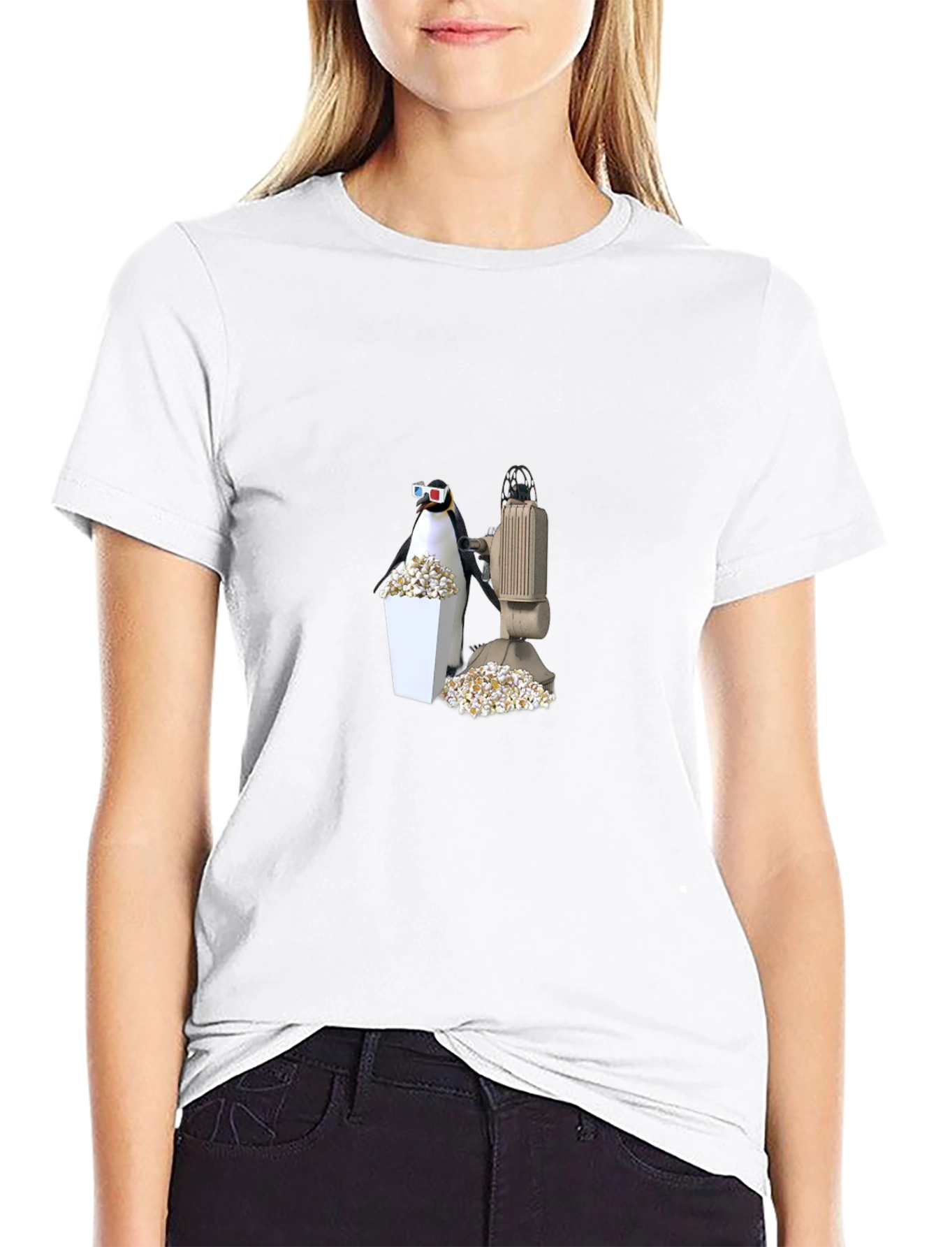 Penguin Movie Night Black T-Shirt